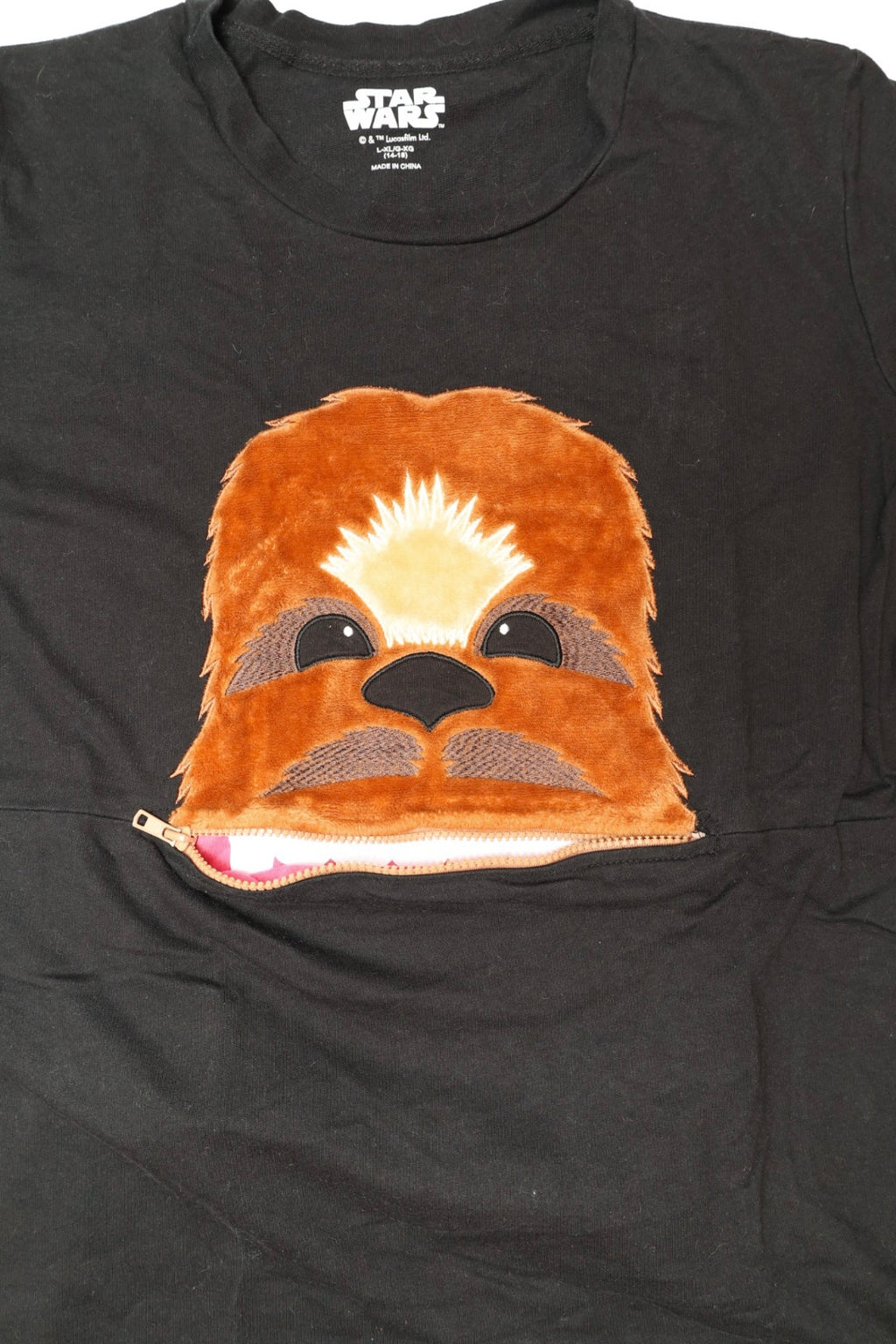 Star Wars Chewbacca Novelty Sleep Shirt Dress – Zip Mouth Pocket – L/XL