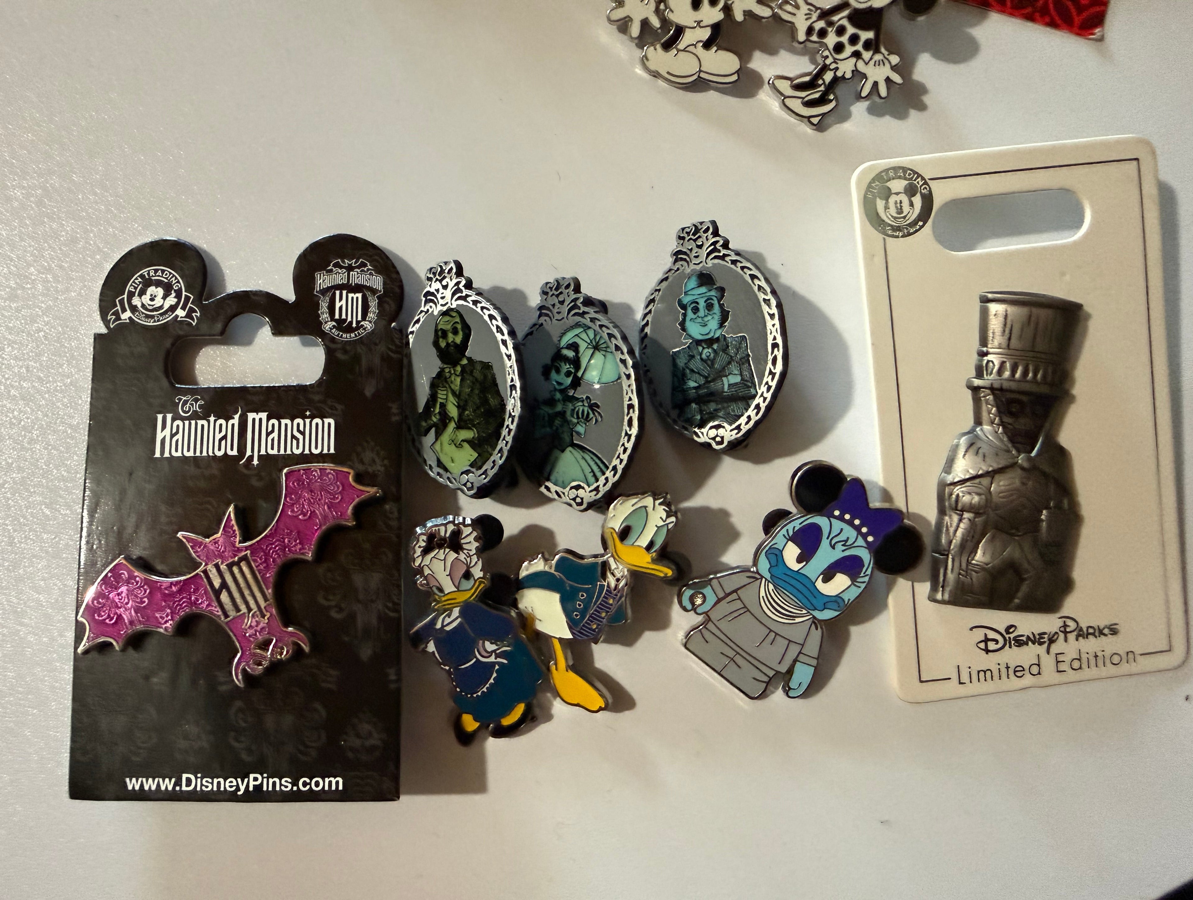 Disney Parks Haunted Mansion Pin Bundle - 5-Piece Collector's Set (Retired & LE)
