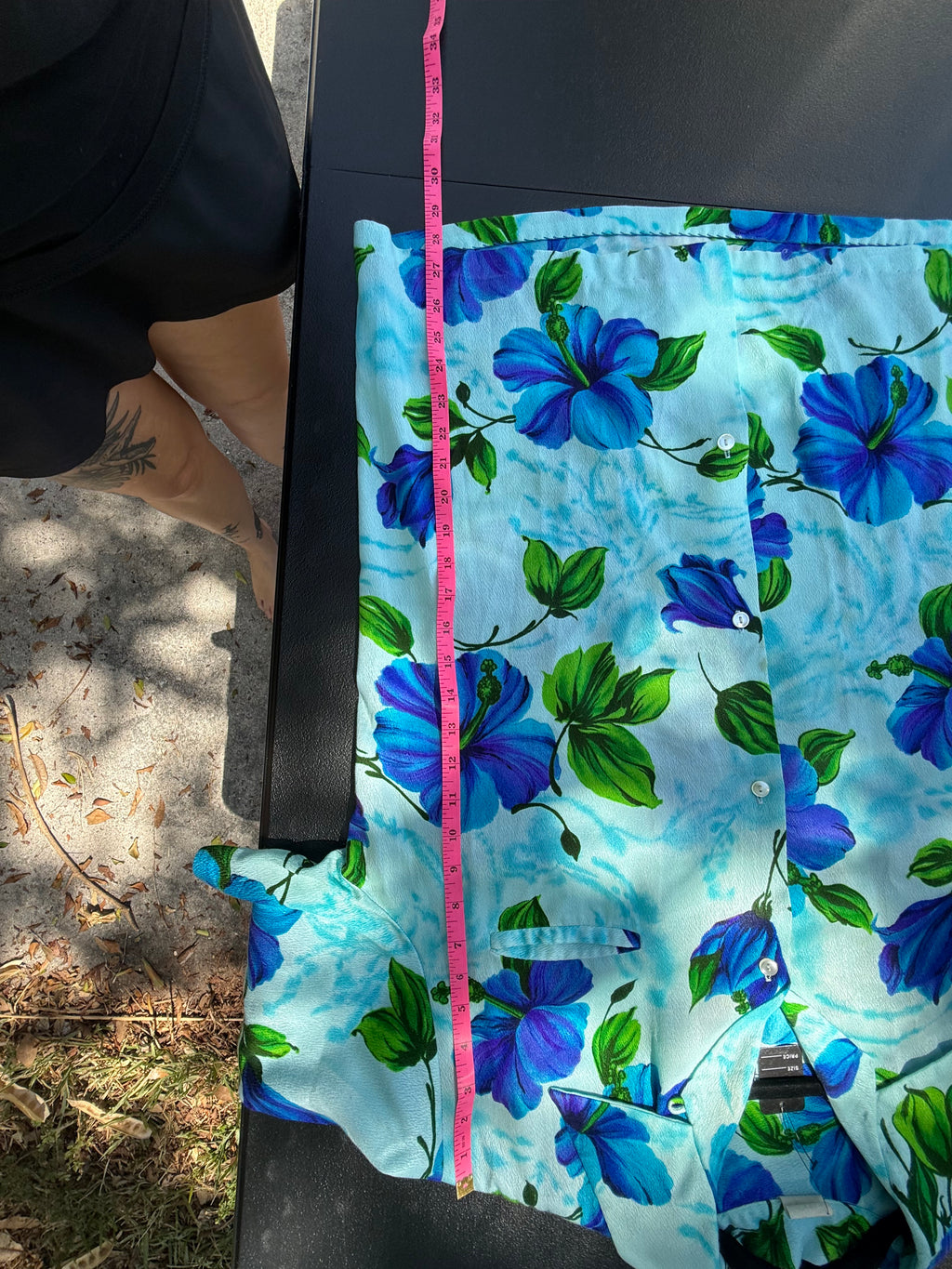 Vintage XL Blue Hibiscus Aloha Shirt - Vibrant Tropical Print