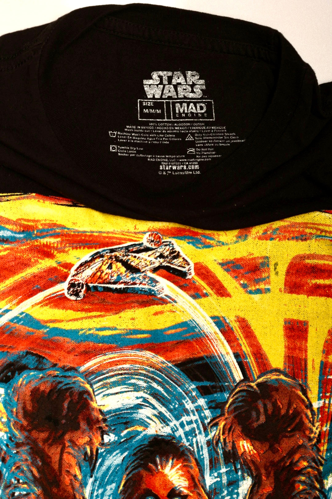 Star Wars Mad Engine Chewbacca "The Scream" Parody Graphic T-Shirt - Black, Size M
