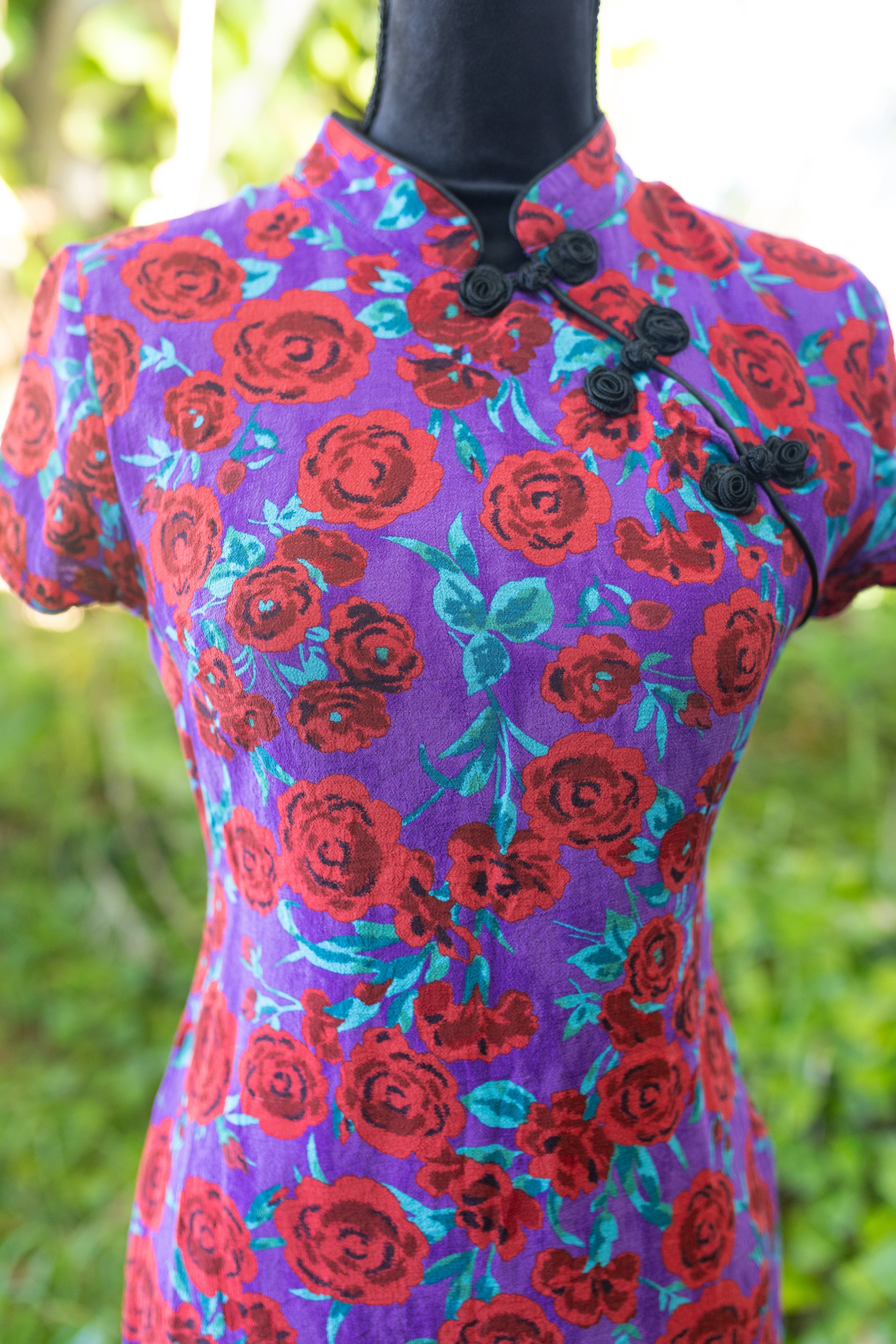 Zara Floral Mandarin Collar Mini Dress - 90s Style