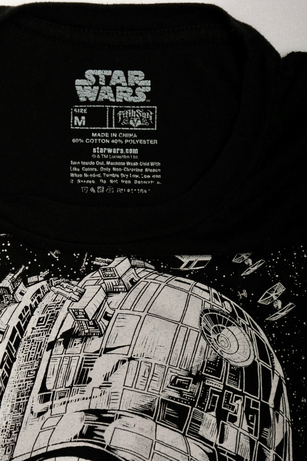 Star Wars Darth Vader Death Star Mashup T-Shirt Black Men's Medium Fifth Sun