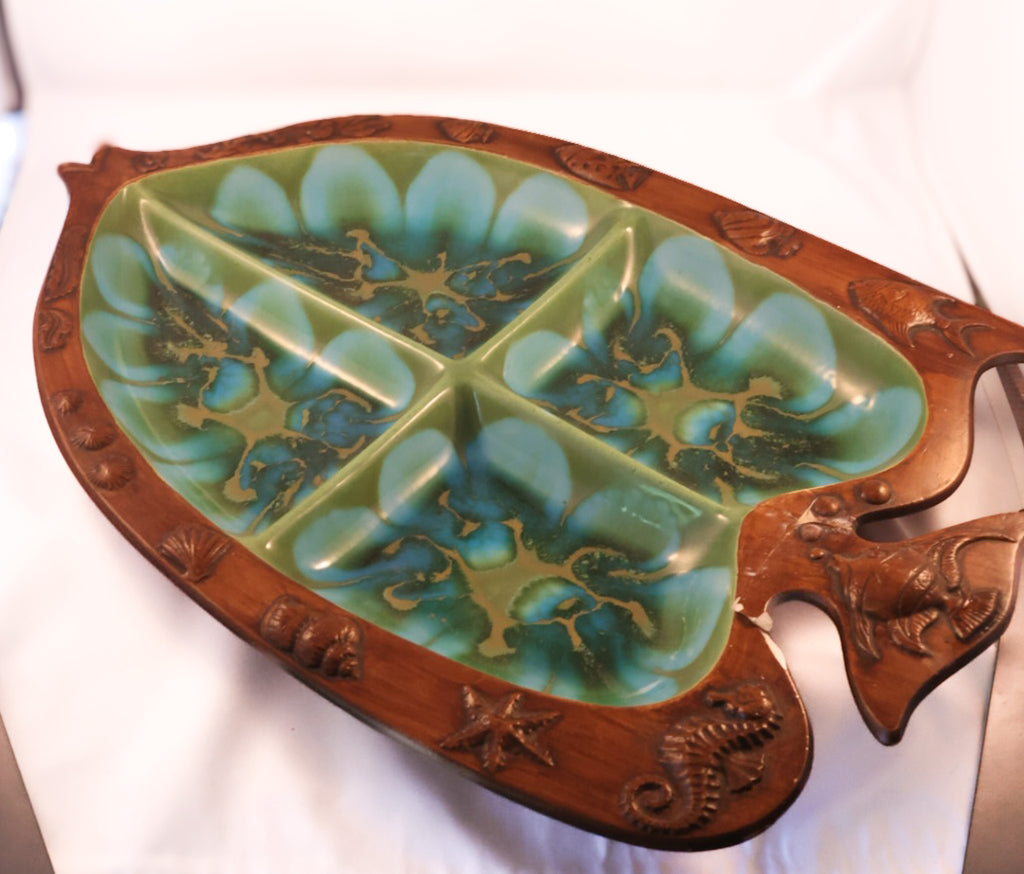 Vintage Treasure Craft No. 390 Fish Divided Serving Platter