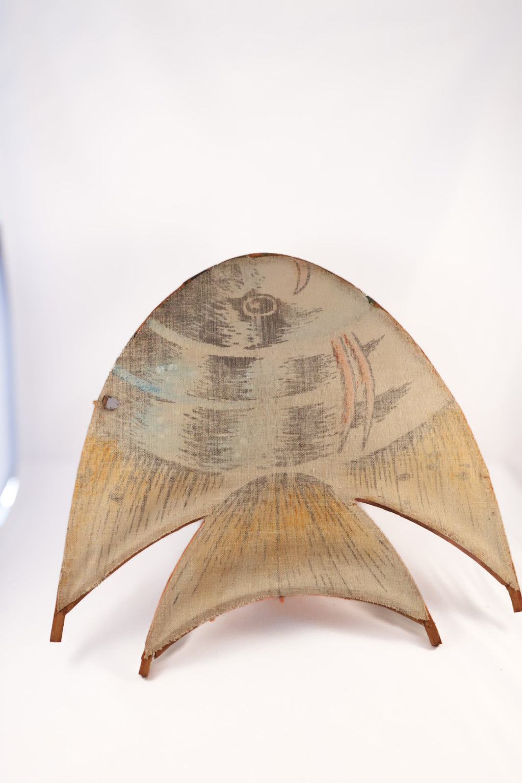 Vintage Mid-Century Fabric & Bamboo Fish Lamp Shade • MCM Tiki Kitsch Light Cover (Copy)