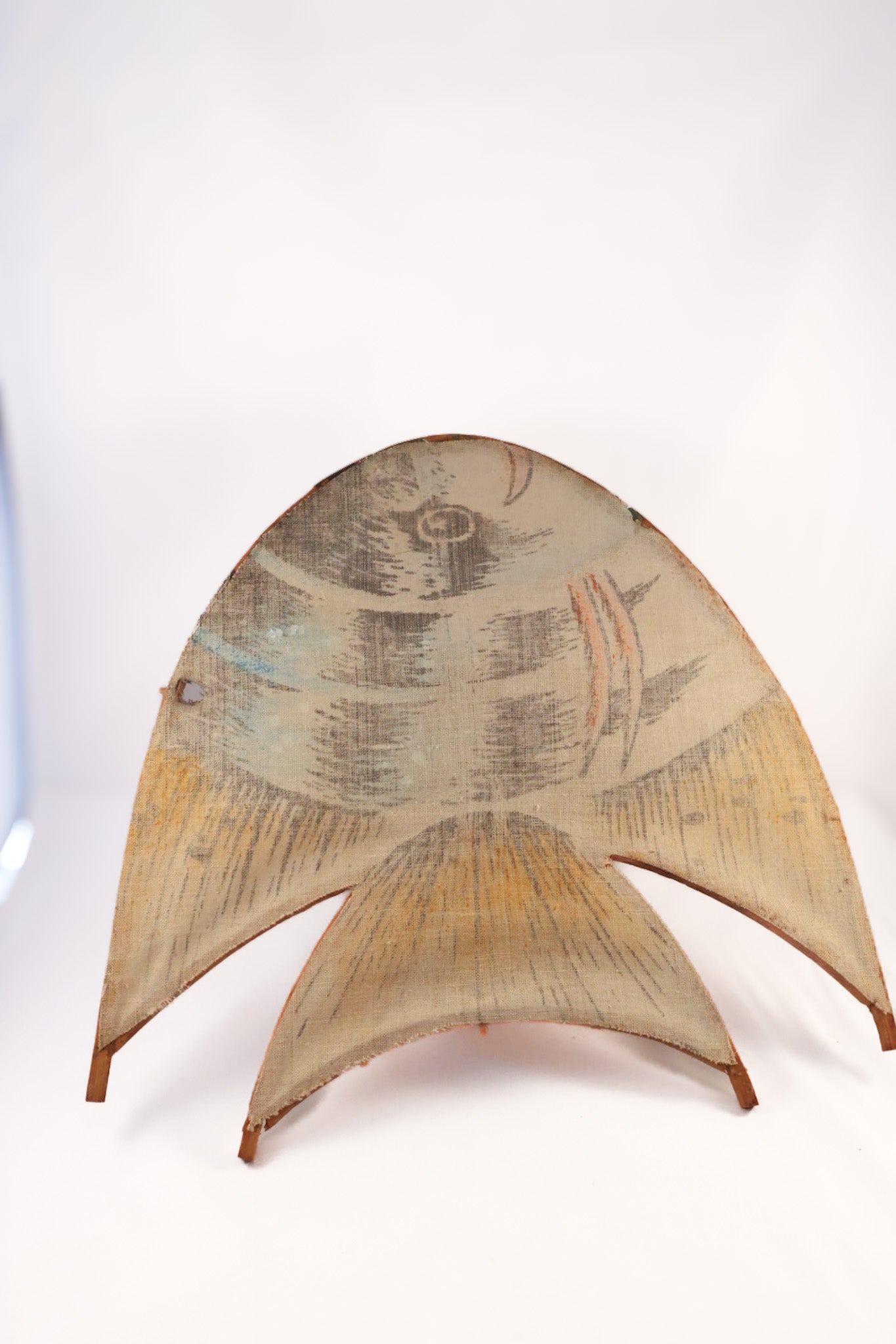 Vintage Mid-Century Fabric & Bamboo Fish Lamp Shade • MCM Tiki Kitsch Light Cover (Copy)