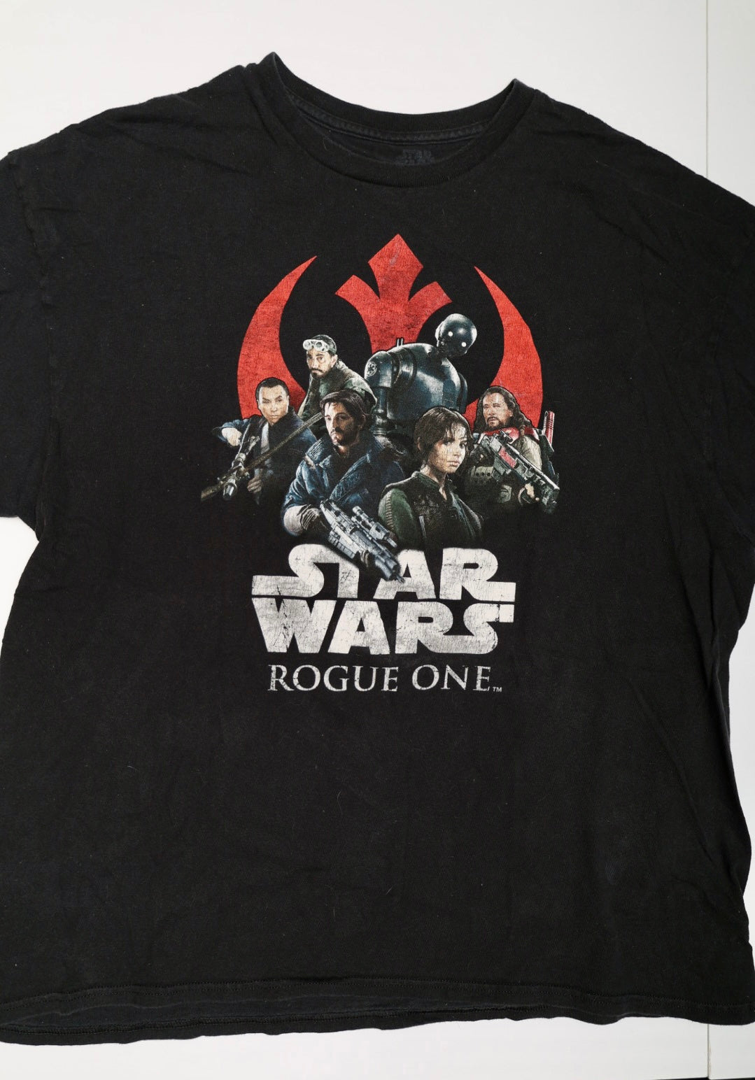 Star Wars Rogue One Graphic T-Shirt Black Men's Size 2XL Rebel Alliance Cast