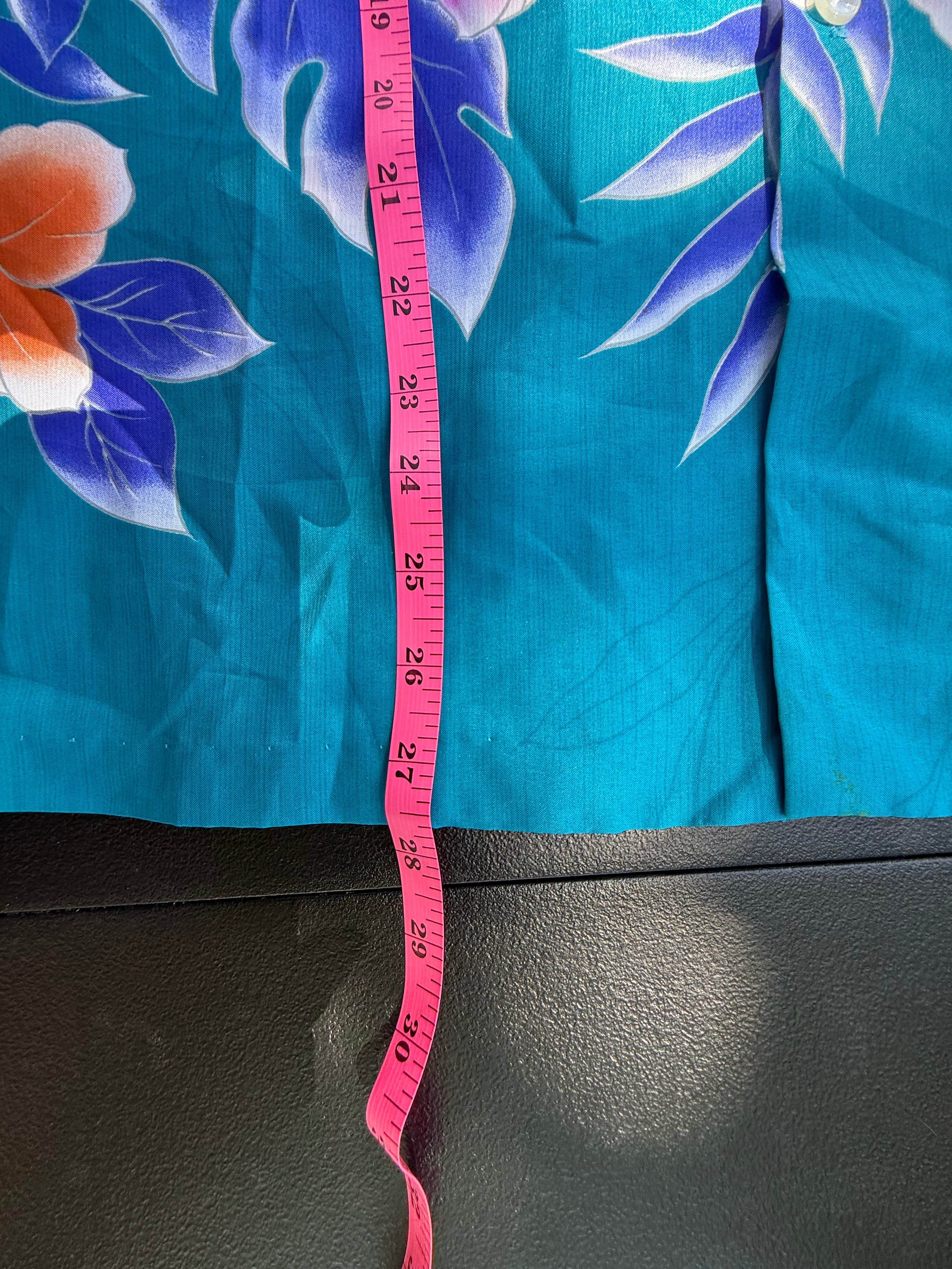 Vintage Aliiolani Casuals Hawaiian Shirt - Teal Hibiscus