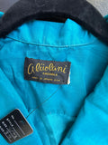 Vintage Aliiolani Casuals Hawaiian Shirt - Teal Hibiscus