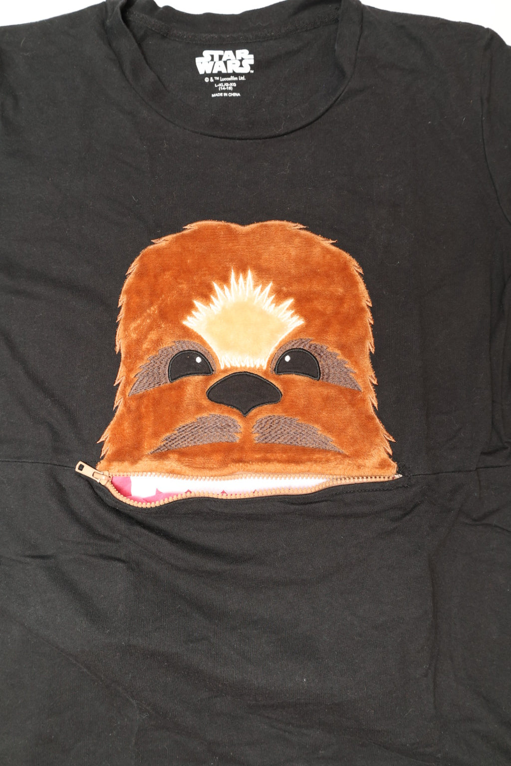 Star Wars Chewbacca Novelty Sleep Shirt Dress – Zip Mouth Pocket – L/XL