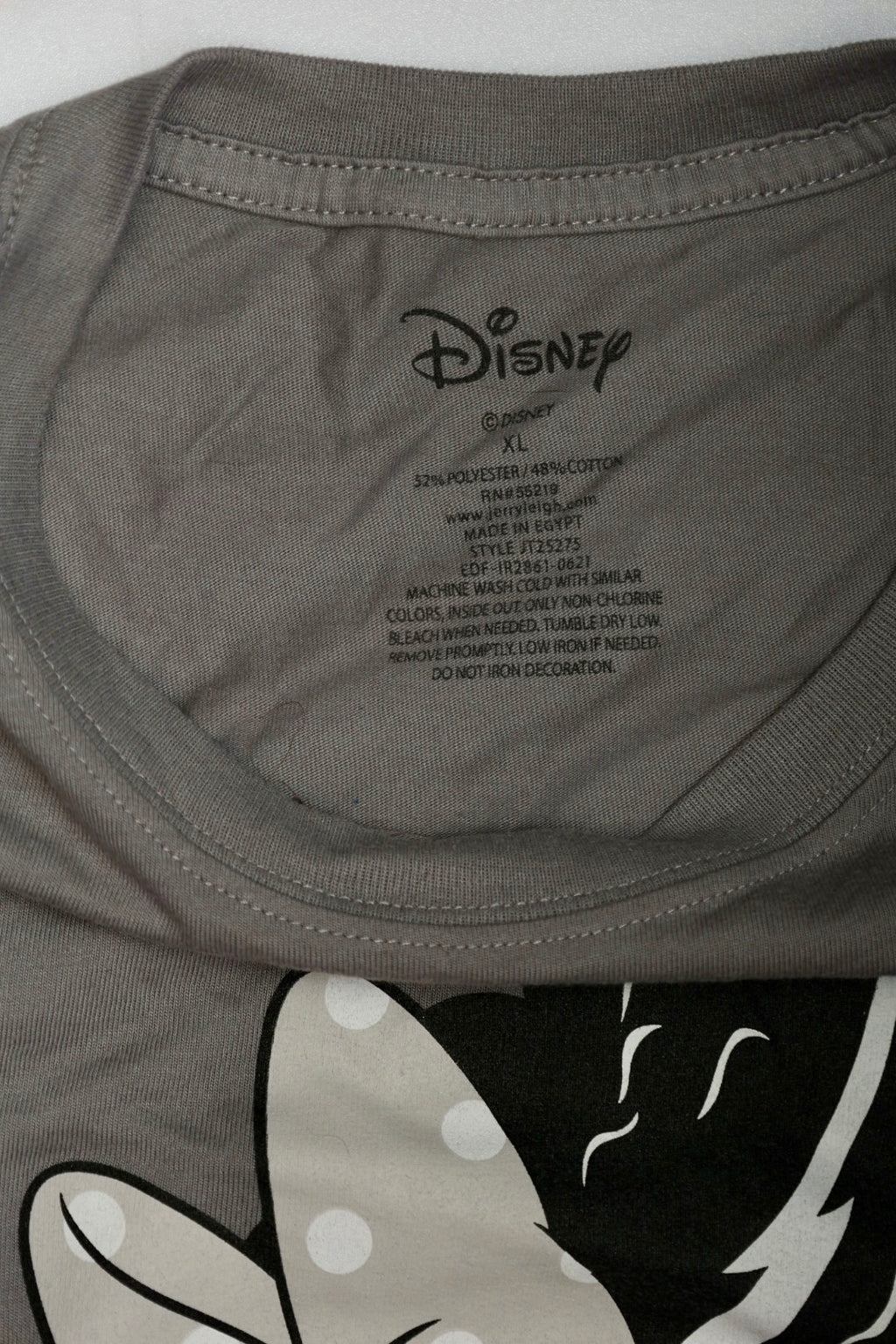 Disney Minnie Mouse Bride of Frankenstein Halloween Graphic Tee Grey XL