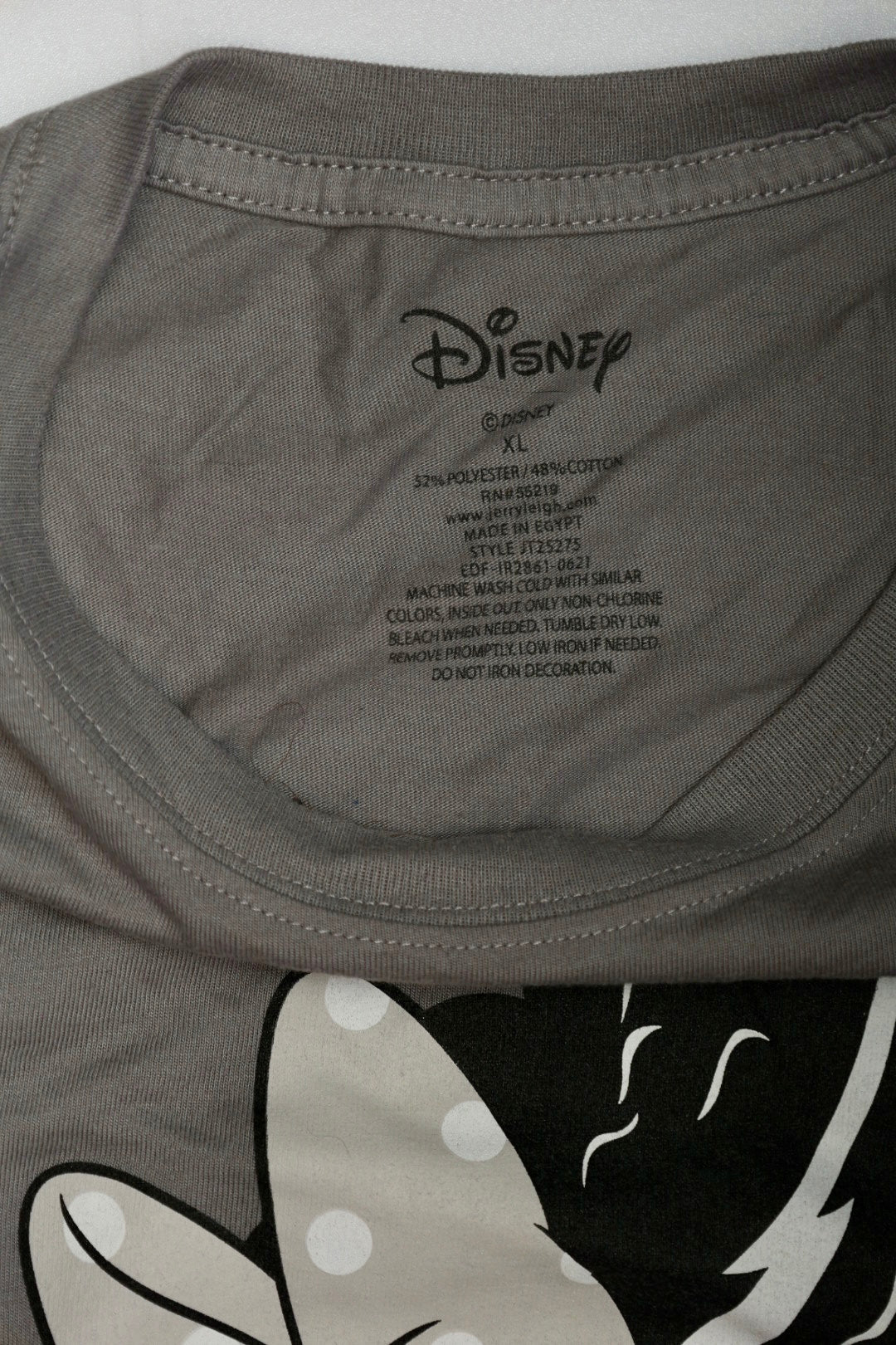 Disney Minnie Mouse Bride of Frankenstein Halloween Graphic Tee Grey XL