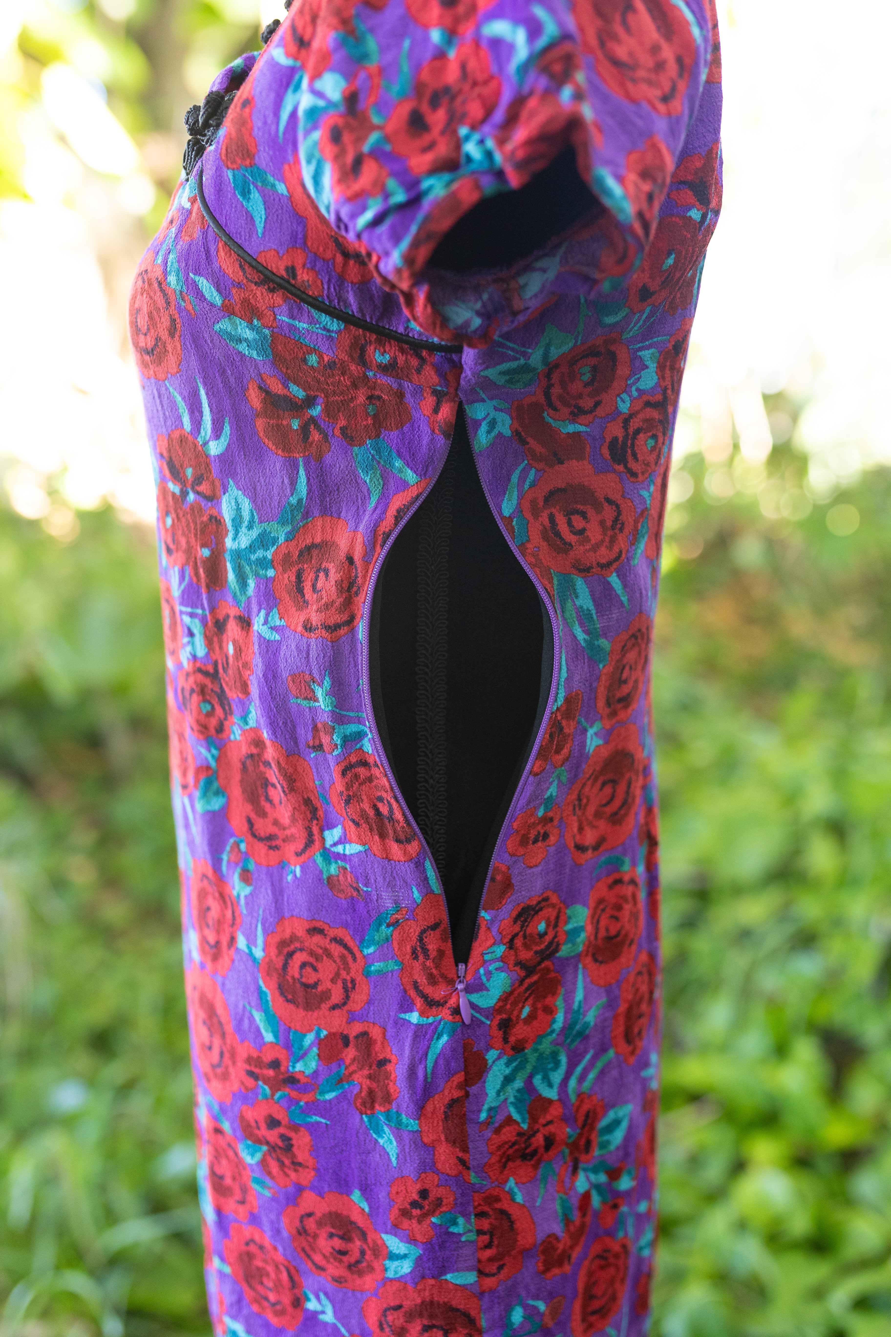 Zara Floral Mandarin Collar Mini Dress - 90s Style