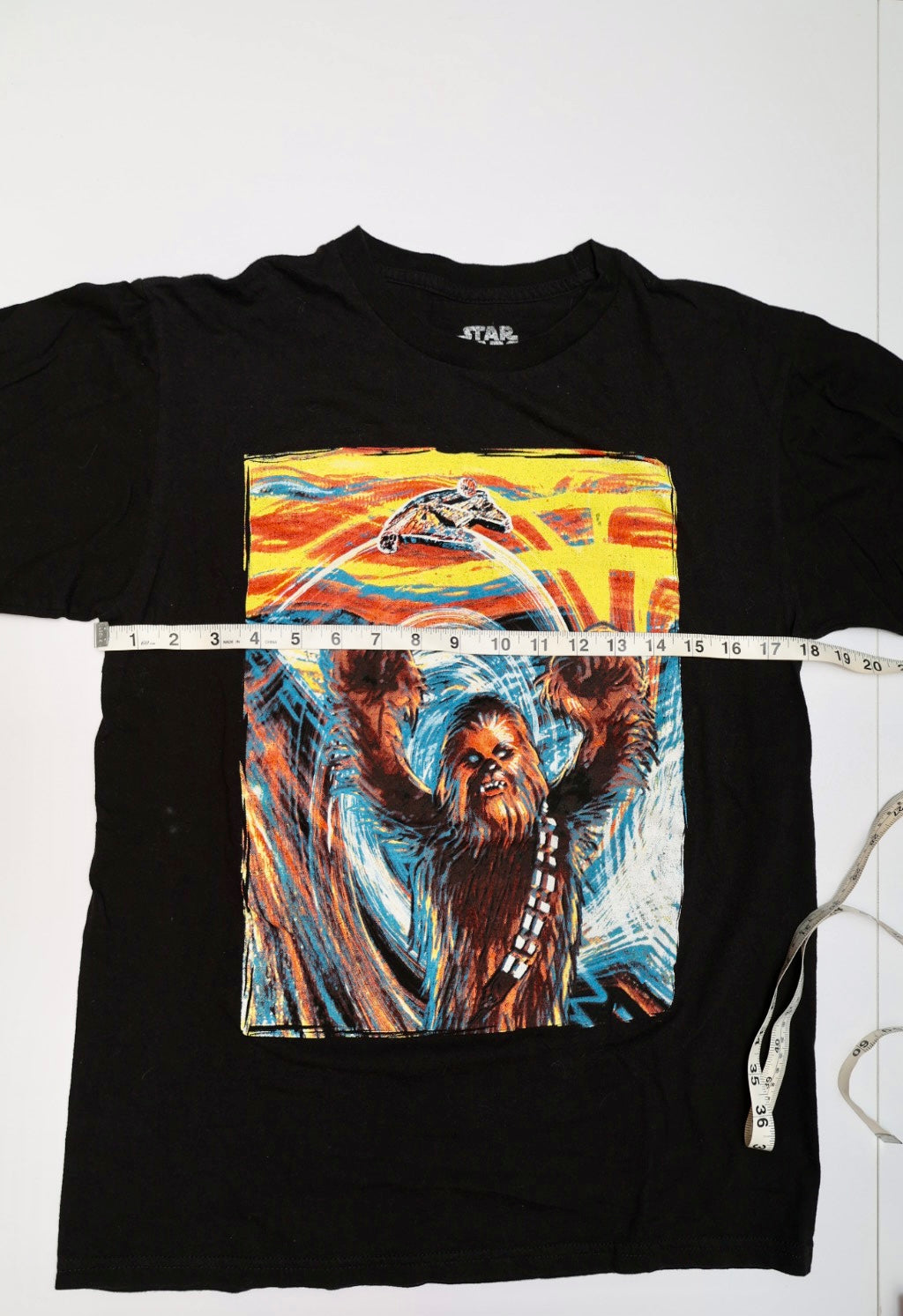 Star Wars Mad Engine Chewbacca "The Scream" Parody Graphic T-Shirt - Black, Size M