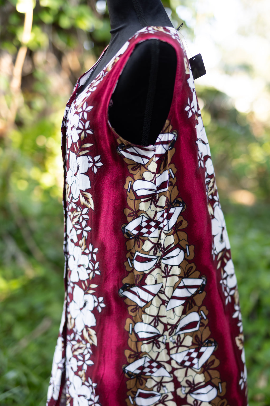Hibiscus Collection Hawaii | Vintage Tropical Hibiscus & Sailboat Print Maxi Dress