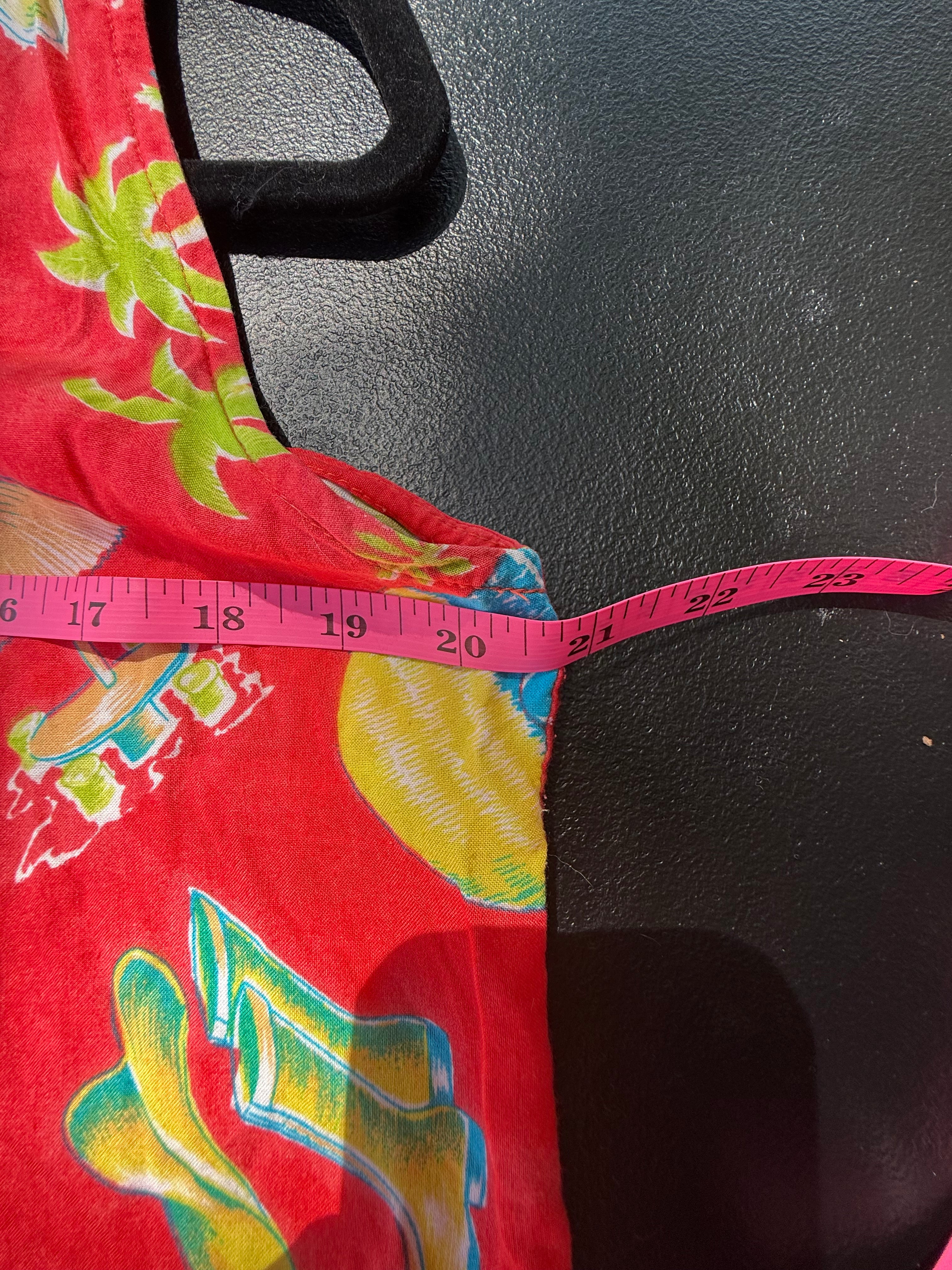 Vintage Island Planet Miami Beach Tropical Hibiscus Rayon Dress – Red/White
