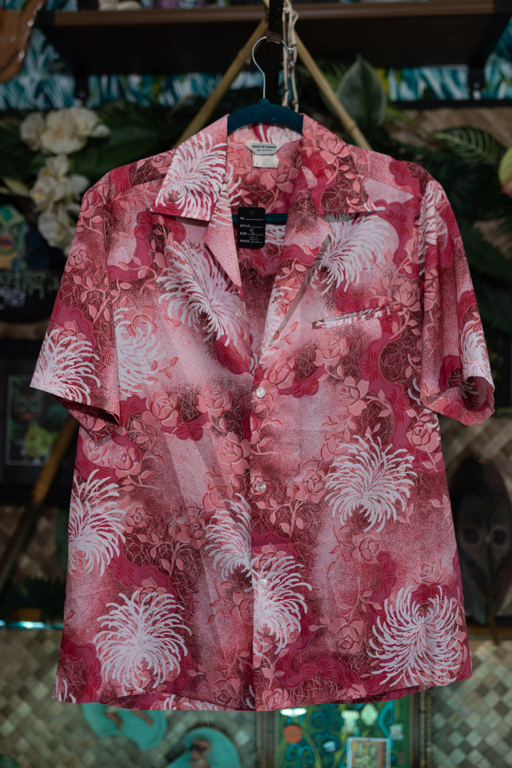 Vintage Hawaiian Floral Button-Up Shirt - Made in Hawaii