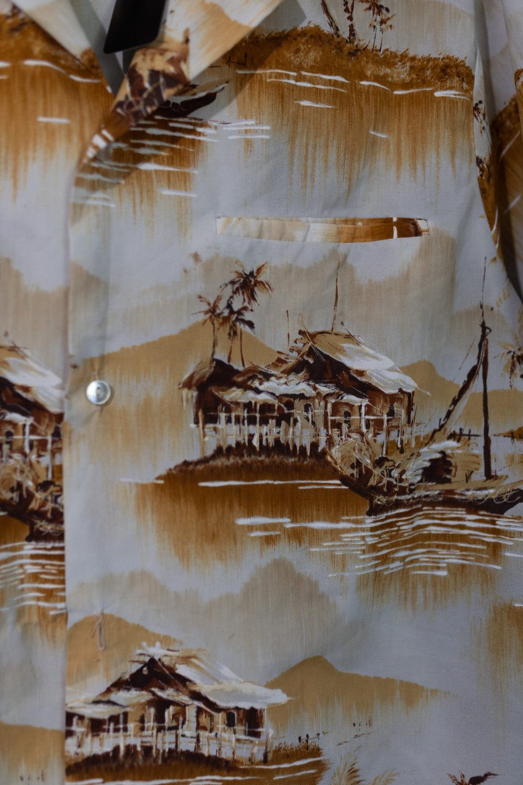 Vintage Kai Nani Hawaii Scenic Aloha Shirt – Earthy Neutrals