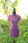 Zara Floral Mandarin Collar Mini Dress - 90s Style