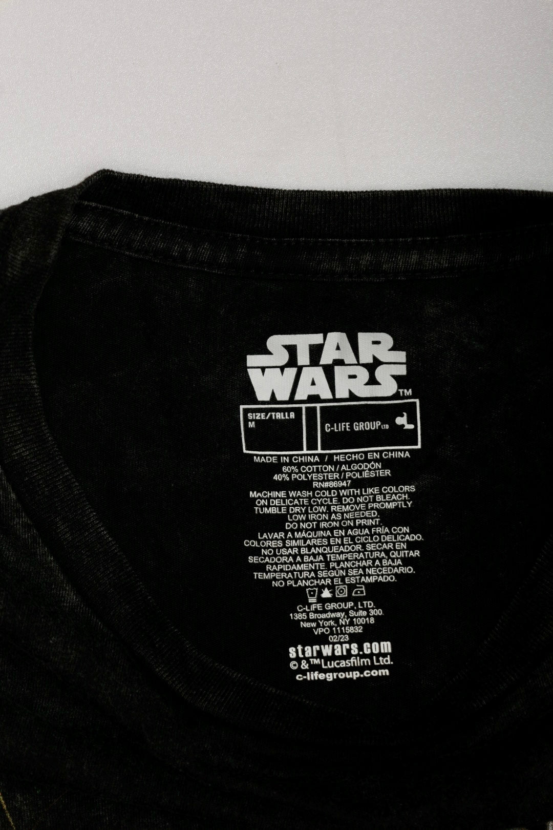 Star Wars Graphic T-Shirt | Men’s Medium | Vintage Acid Wash Gray/Black Classic Poster Art