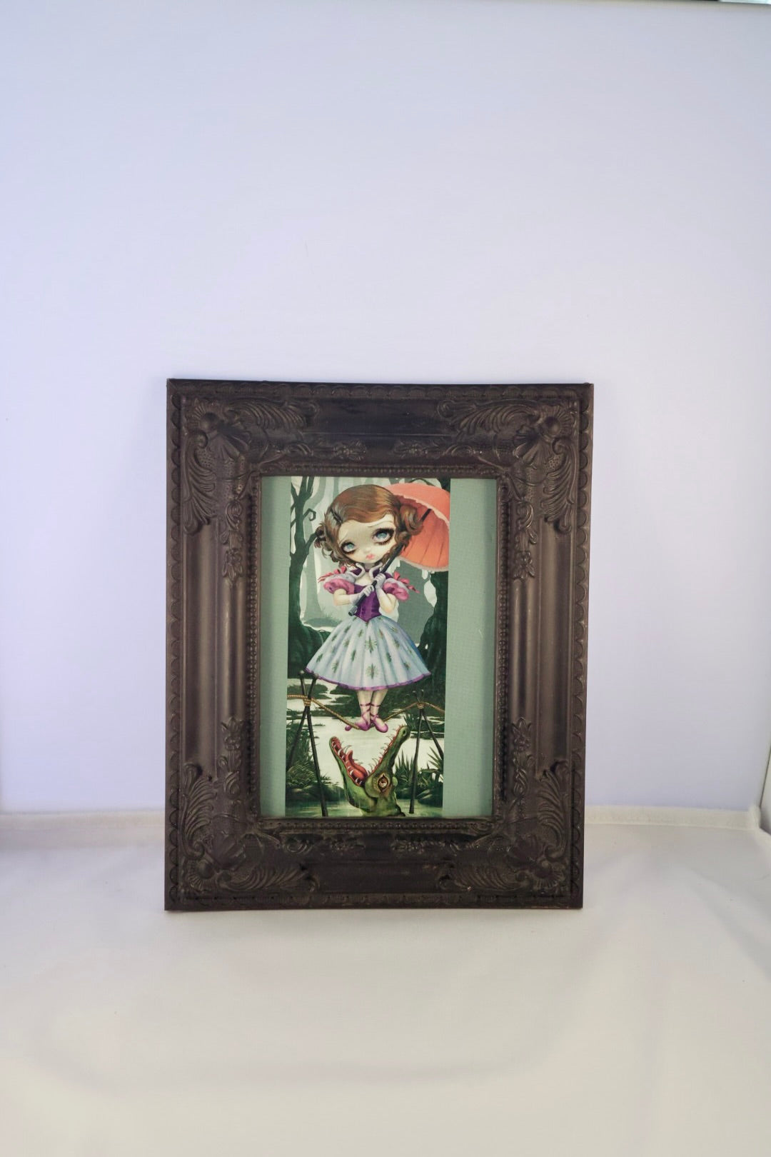 Disney Haunted Mansion Tightrope Girl Art Print Framed - Jasmine Becket-Griffith WonderGround Gallery Pop Surrealism 5x7