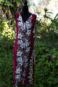 Hibiscus Collection Hawaii | Vintage Tropical Hibiscus & Sailboat Print Maxi Dress