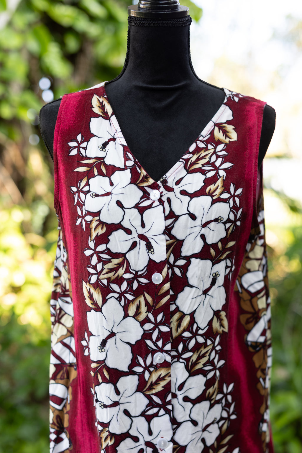 Hibiscus Collection Hawaii | Vintage Tropical Hibiscus & Sailboat Print Maxi Dress