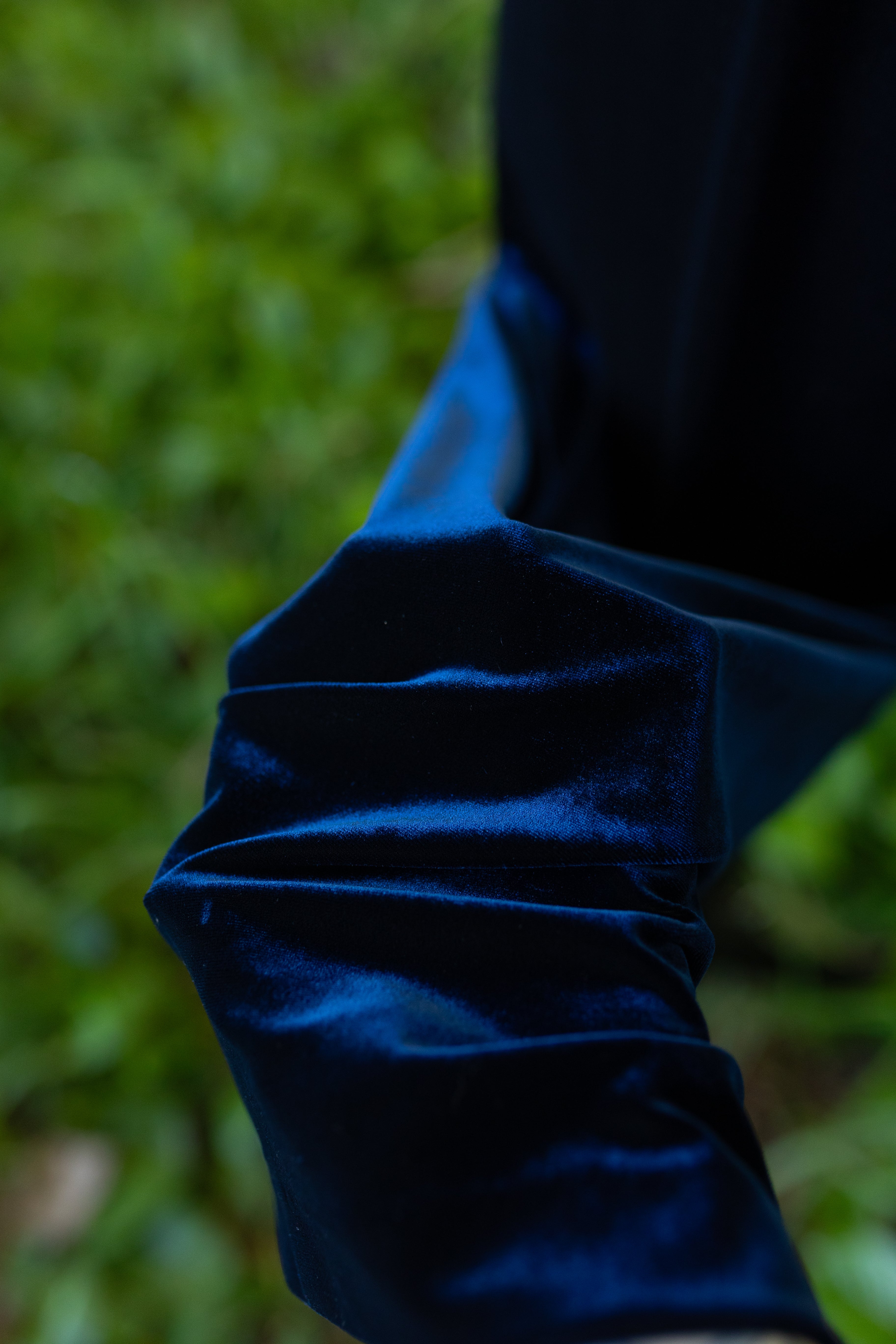 Vintage 90s Papell Boutique Navy Velvet Evening Gown – Cheongsam Style Maxi Dress