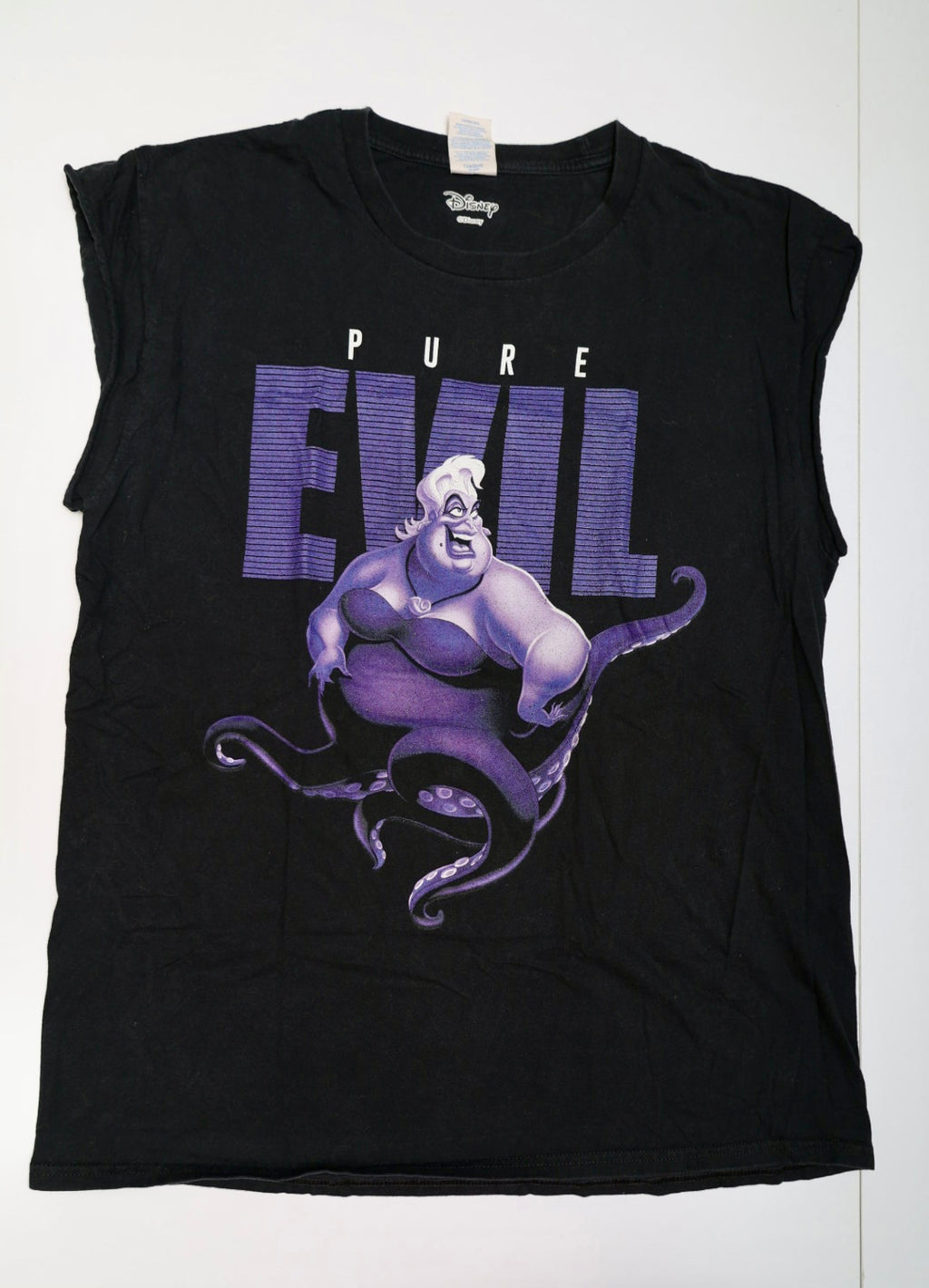 Disney Villains Ursula "Pure Evil" Muscle Tee Shirt Black Size Large Port & Company