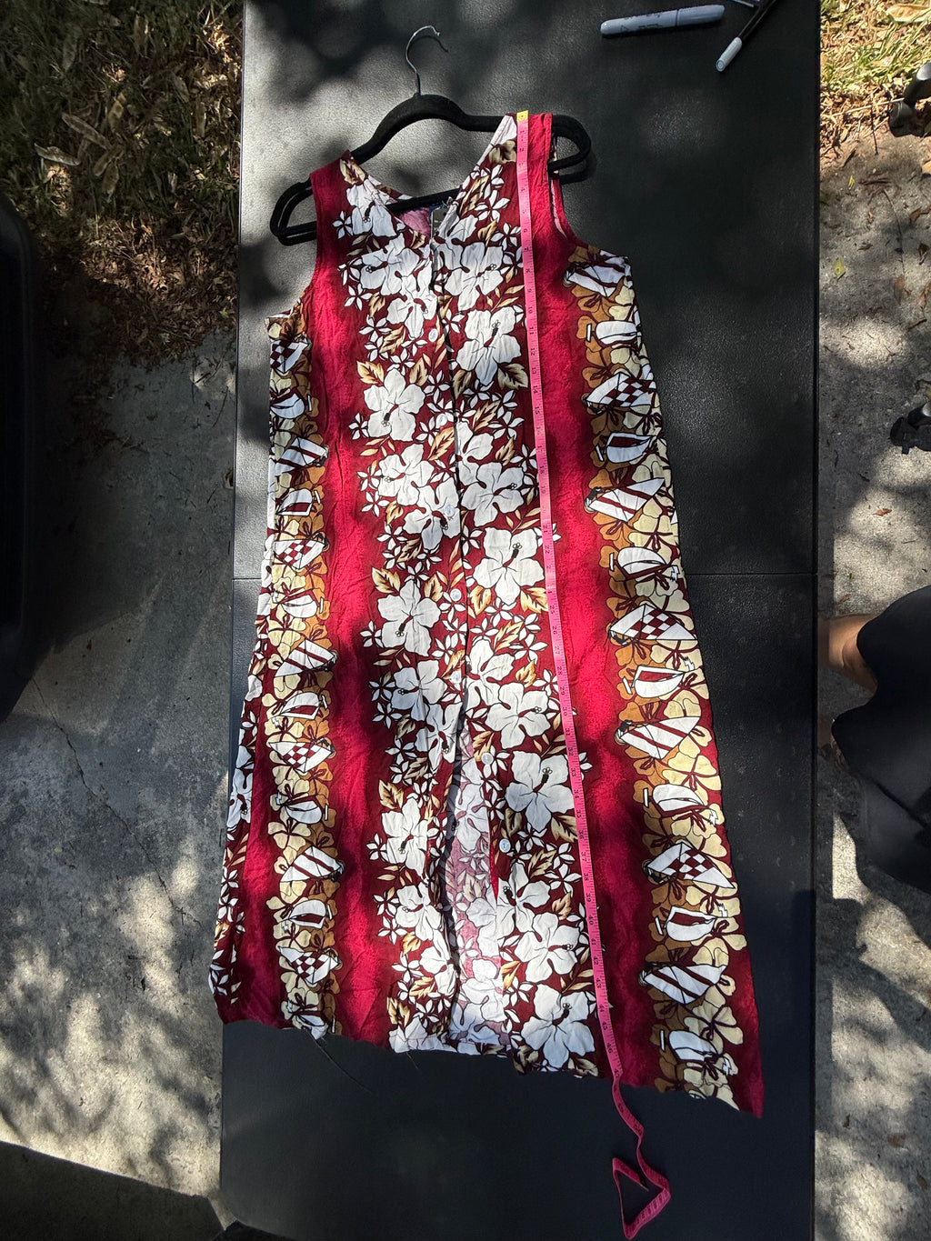 Hibiscus Collection Hawaii | Vintage Tropical Hibiscus & Sailboat Print Maxi Dress