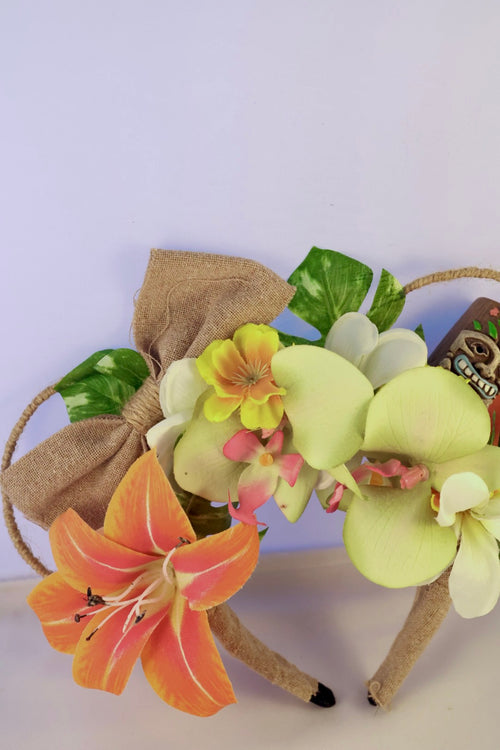 Handmade Tropical Tiki Mouse Ears Headband