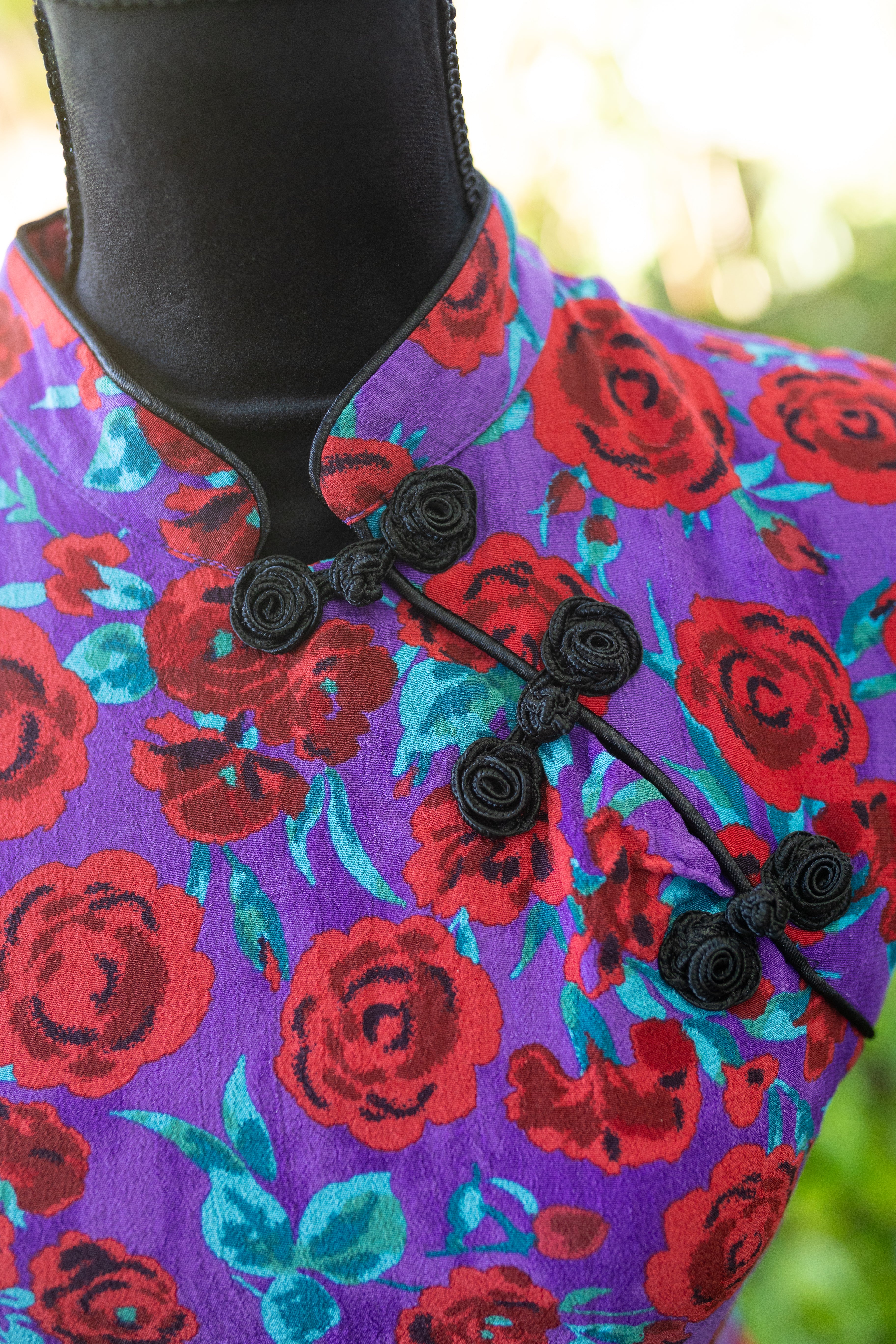 Zara Floral Mandarin Collar Mini Dress - 90s Style