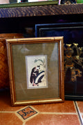 Vintage Framed Japanese Print – Geisha in Faux Bamboo Frame