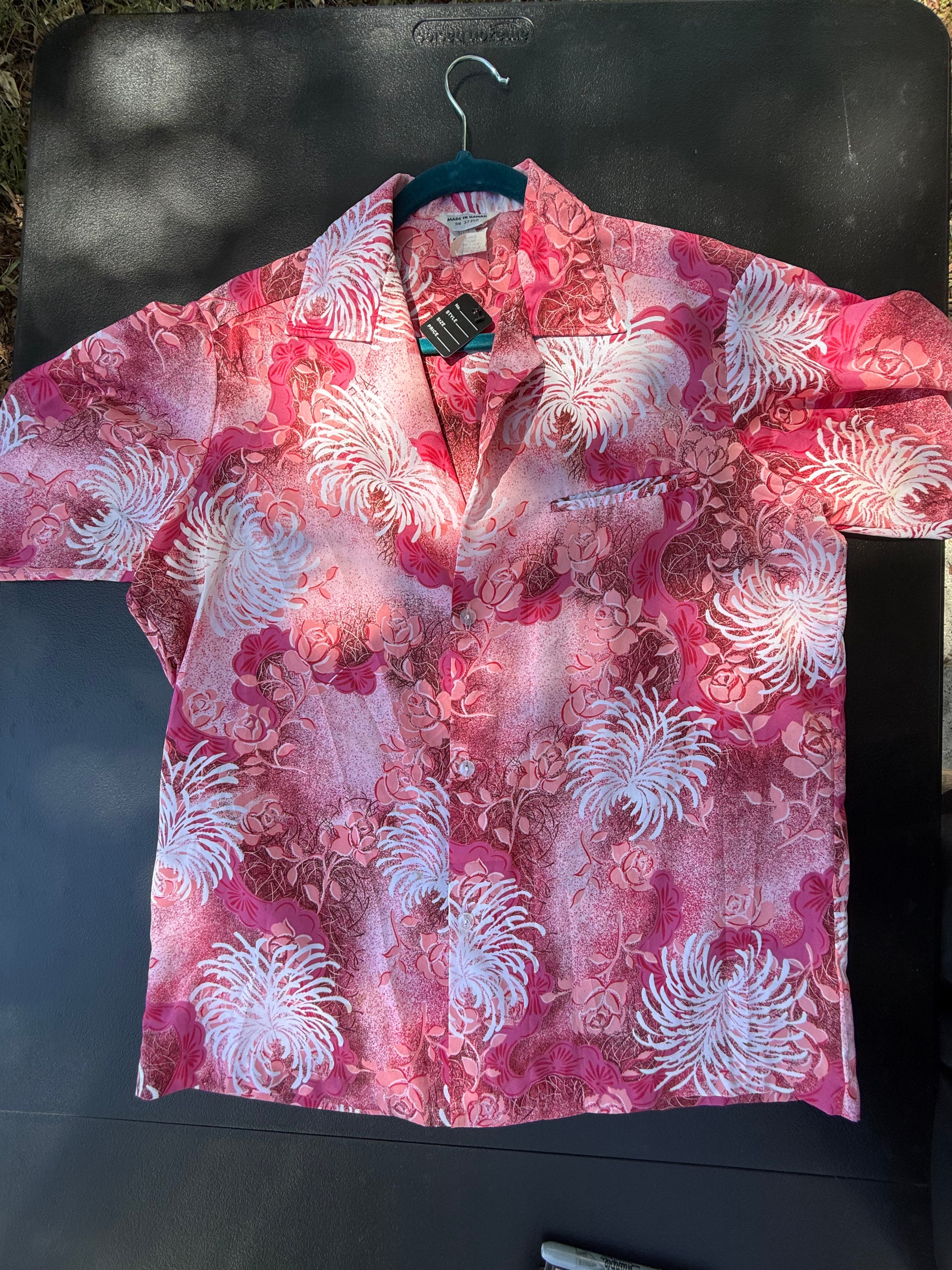 Vintage Hawaiian Floral Button-Up Shirt - Made in Hawaii