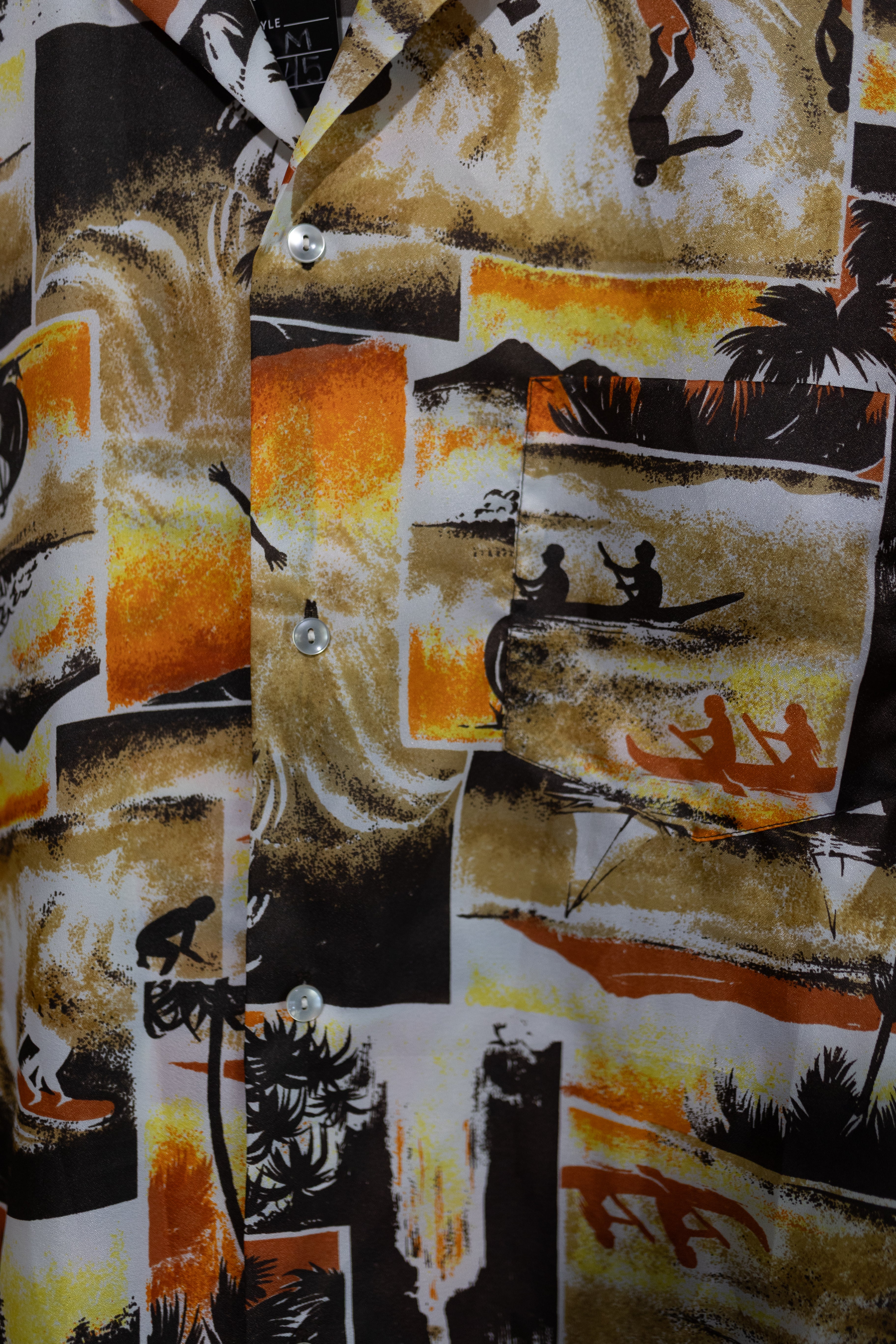 Vintage Penneys HAWAII Surfer Print Button Down Shirt