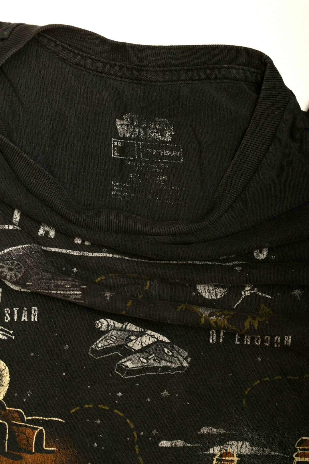 Star Wars Graphic T-Shirt | Black, Size Large | Map Design