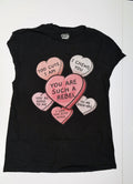 Star Wars Valentine Candy Hearts T-Shirt Black Graphic Tee Small / Medium