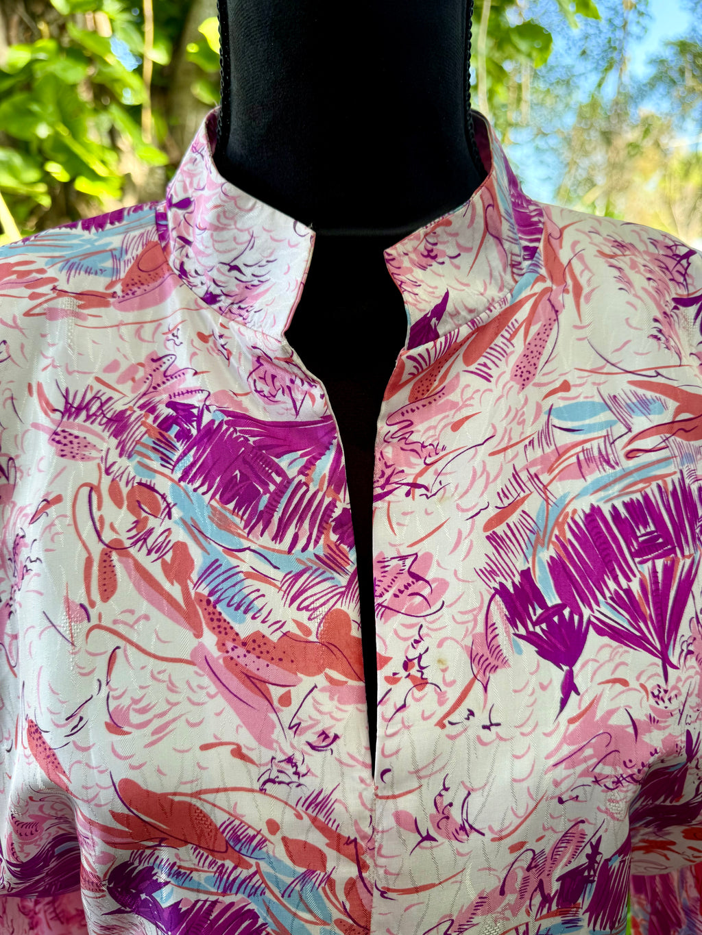 Vintage Vibrant Tiki Village Hostess Gown