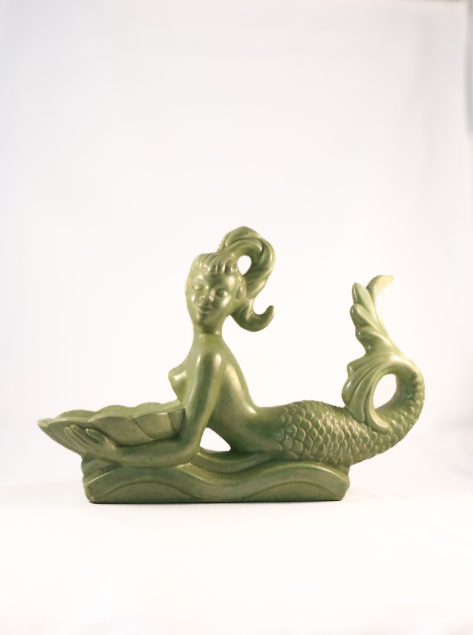 Vintage Mid Century Ceramic Mermaid Planter