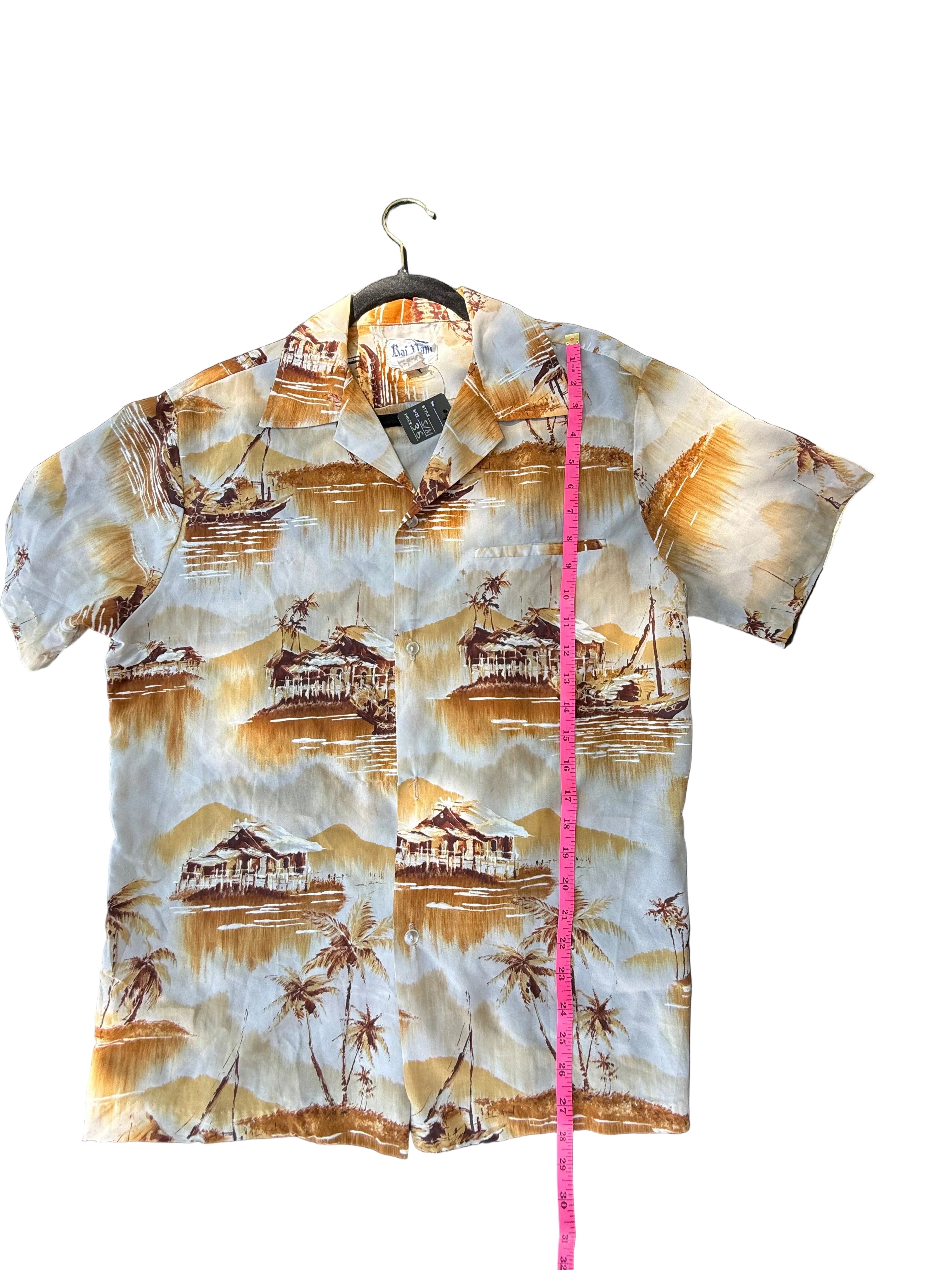 Vintage Kai Nani Hawaii Scenic Aloha Shirt – Earthy Neutrals