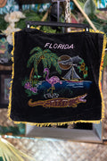 Vintage Black Velvet Florida pillow cover