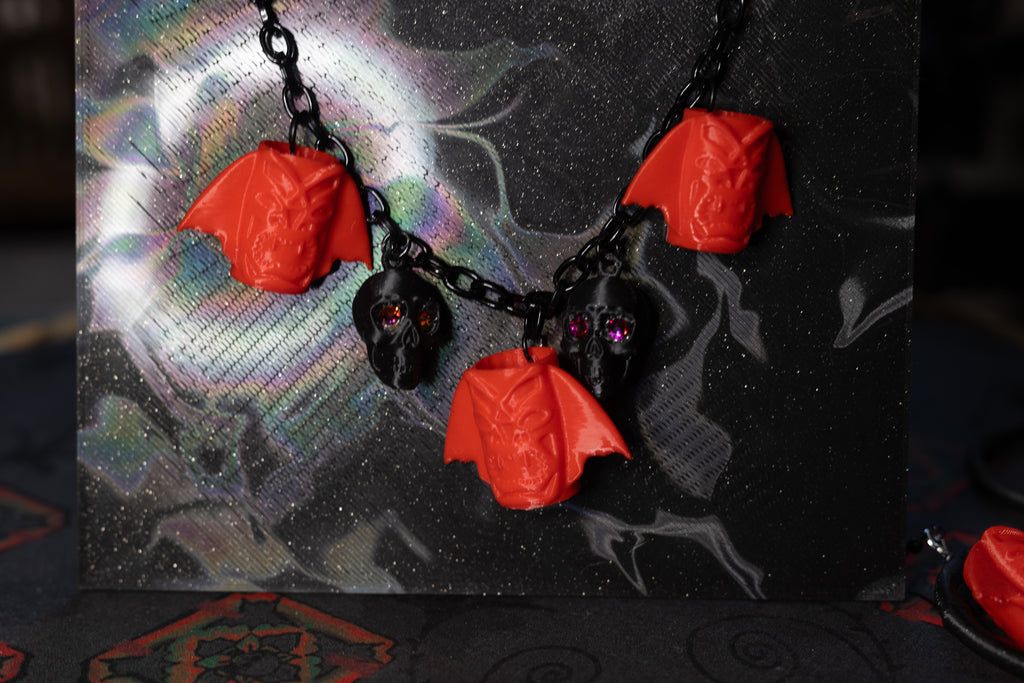 Tiki Goth Club Mug Charm Necklace