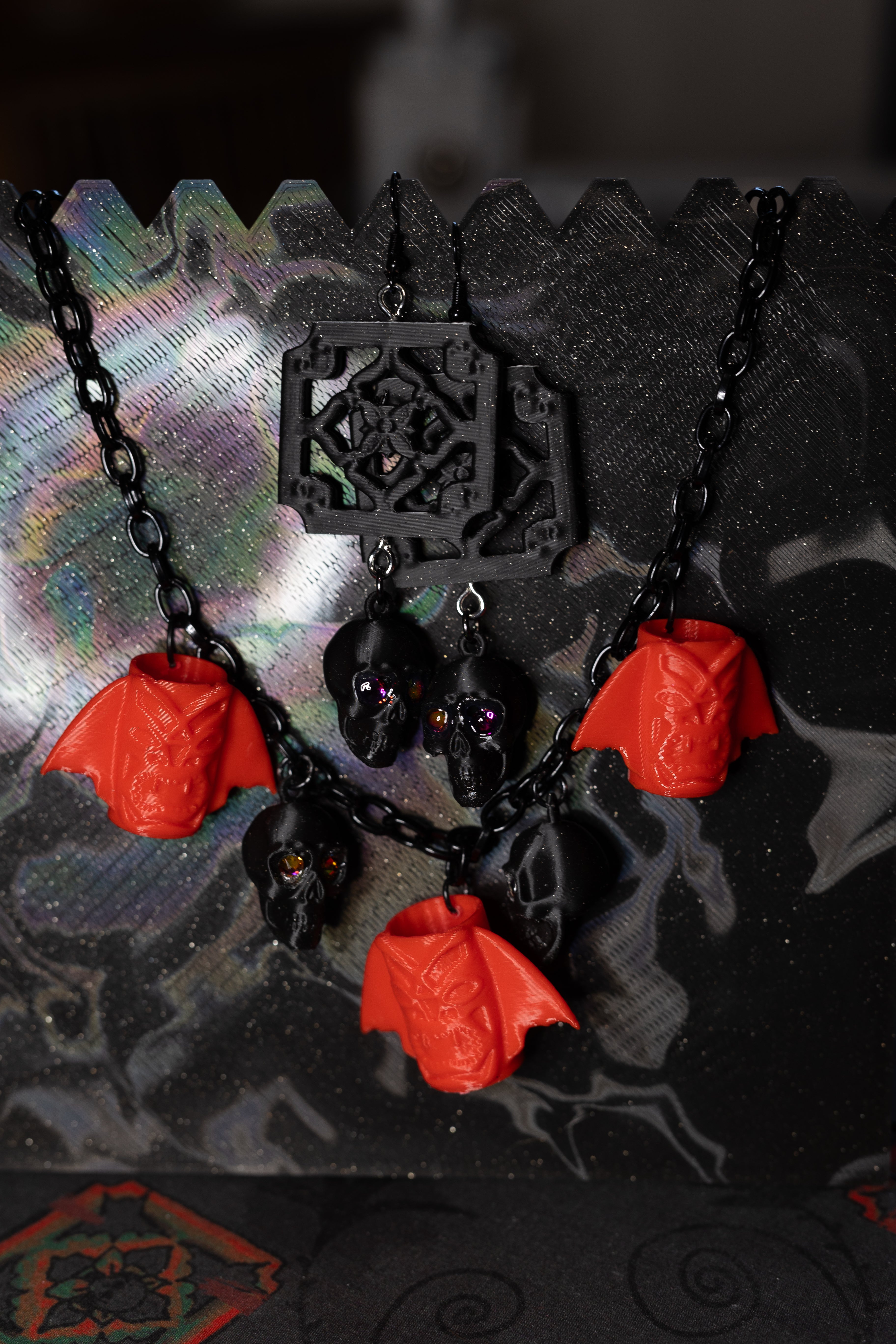 Tiki Goth Club Mug Charm Necklace