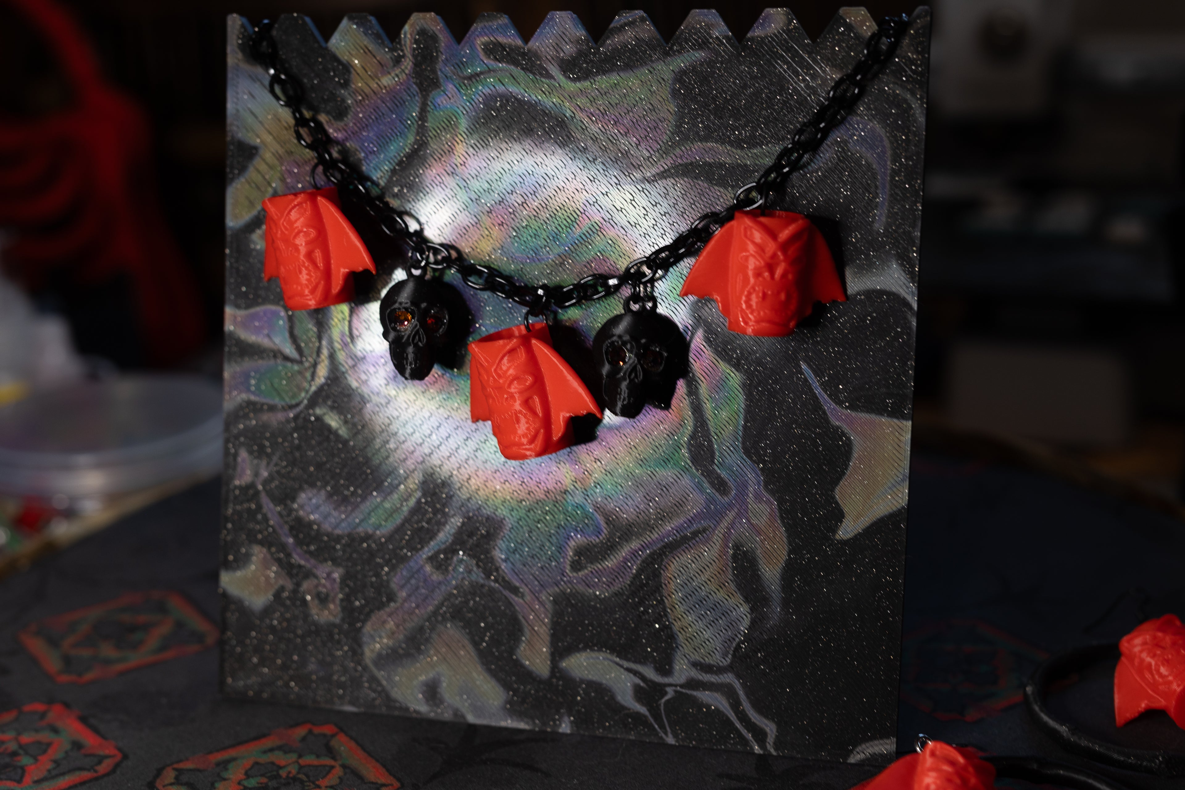 Tiki Goth Club Mug Charm Necklace