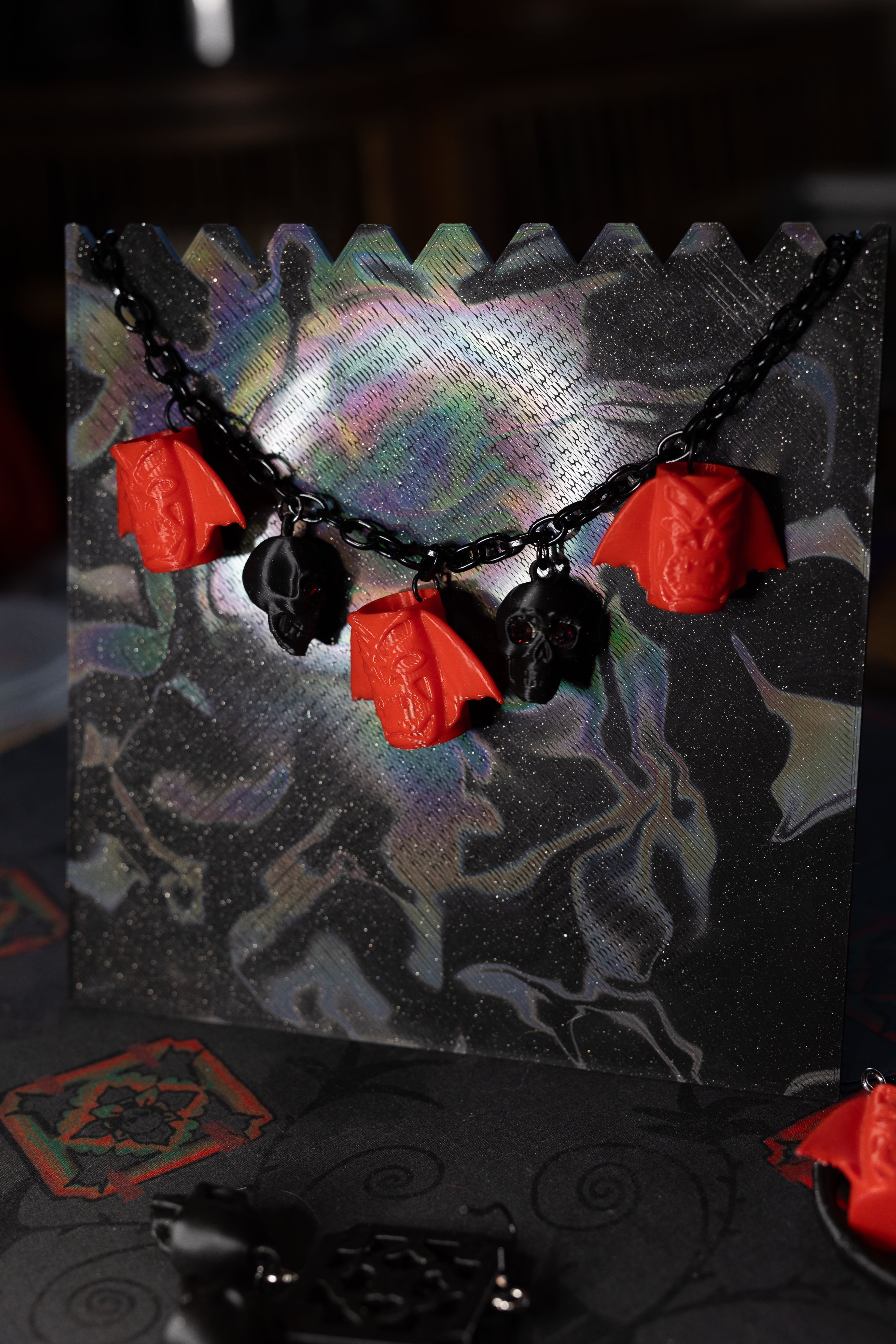 Tiki Goth Club Mug Charm Necklace