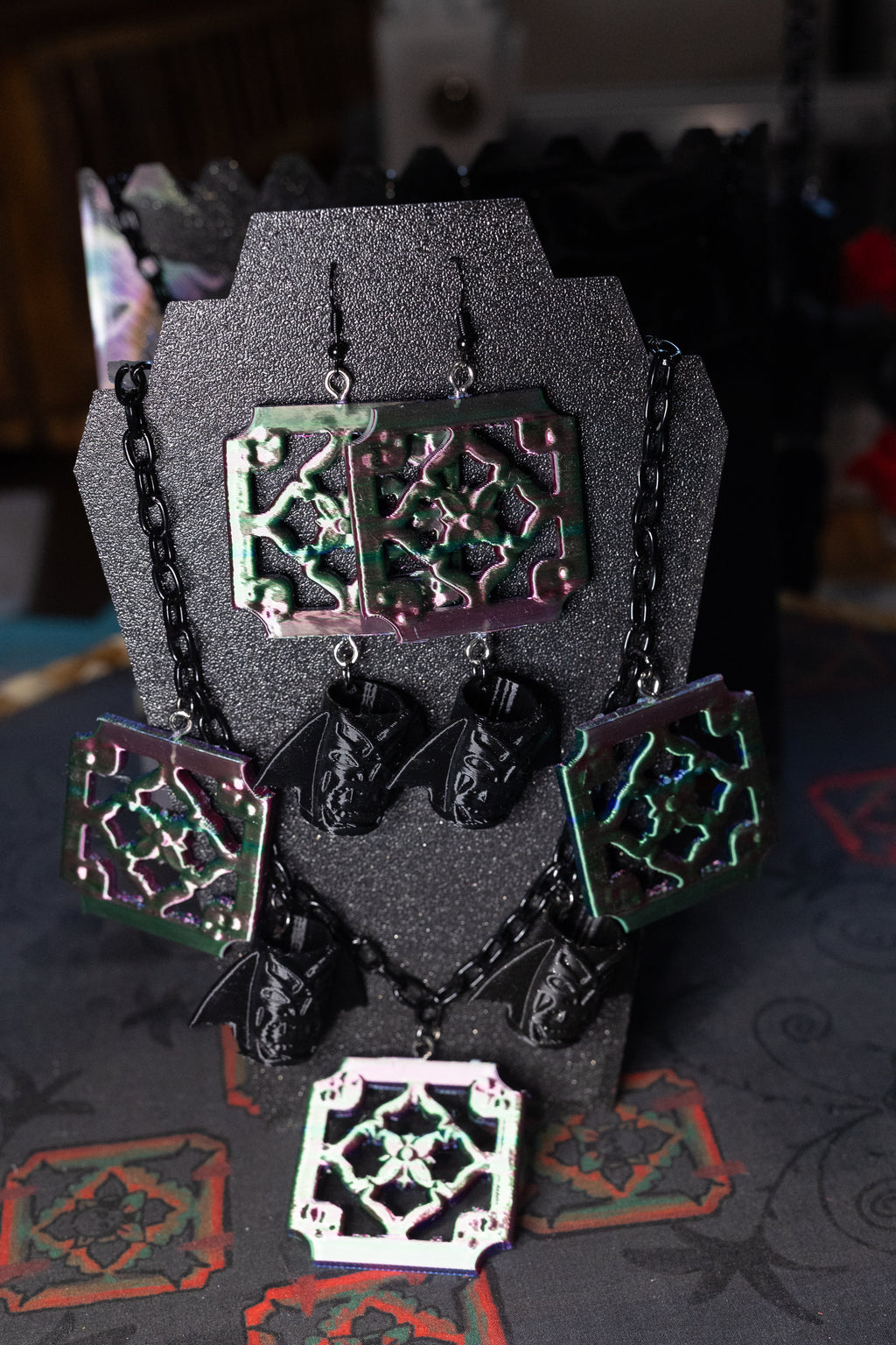 Tiki Goth Club Mug Charm Necklace