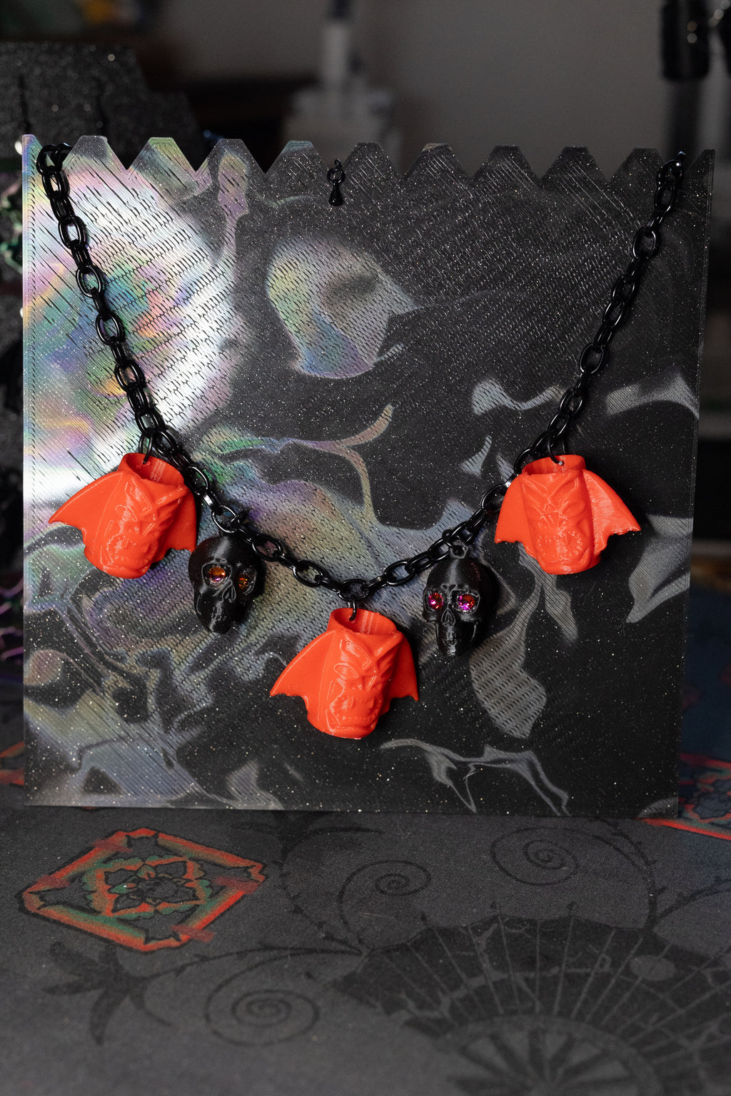 Tiki Goth Club Mug Charm Necklace