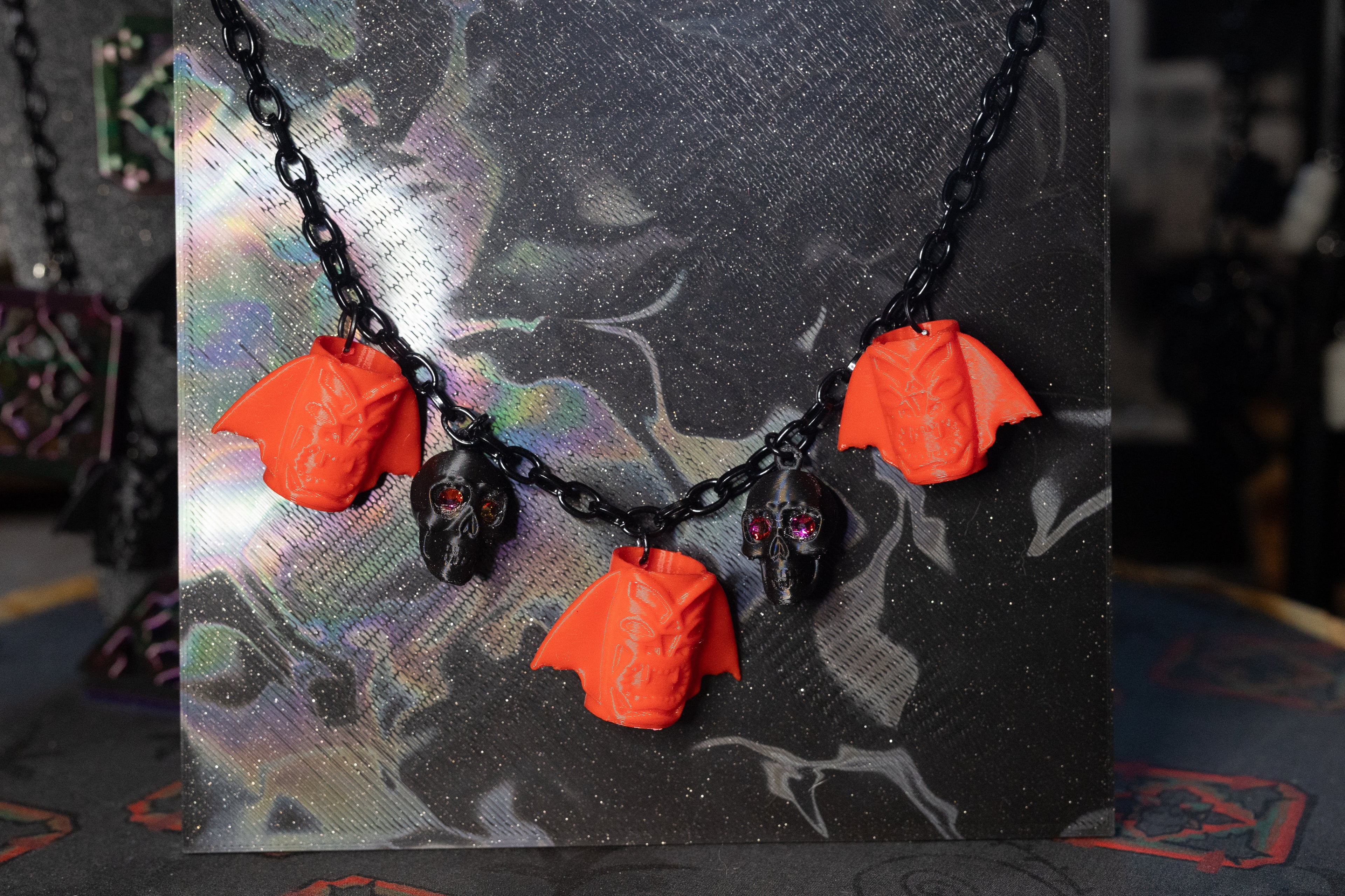 Tiki Goth Club Mug Charm Necklace