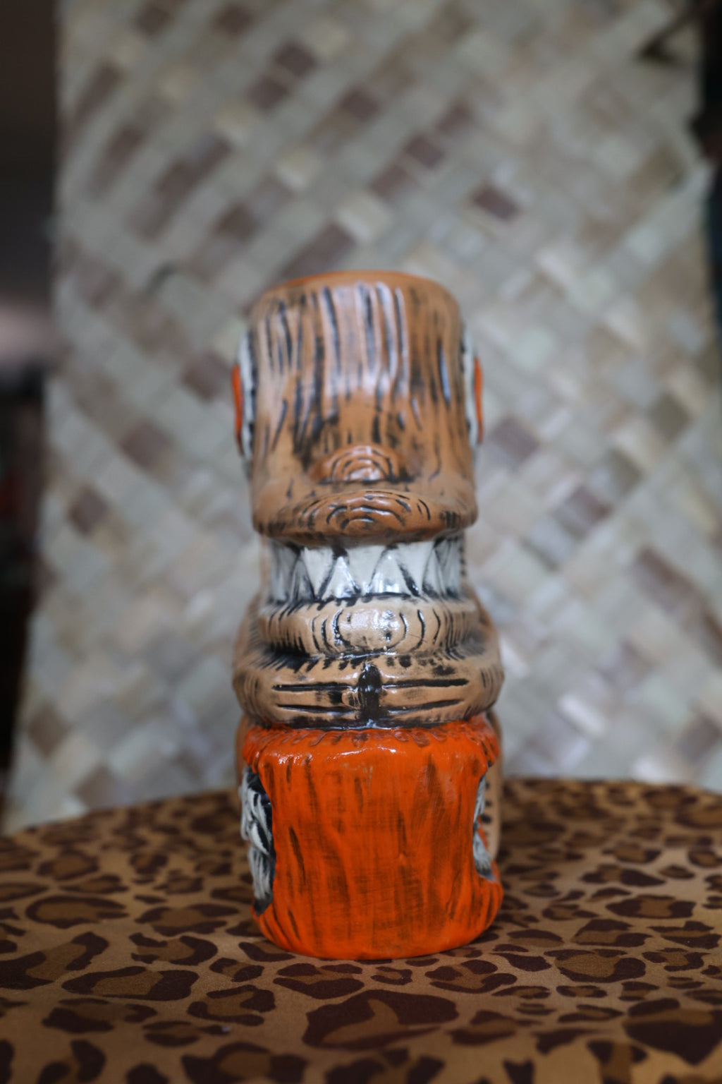 Tiki tOny's Enchanted Tiki Room Drummer ceramic Tiki Mug (Orange