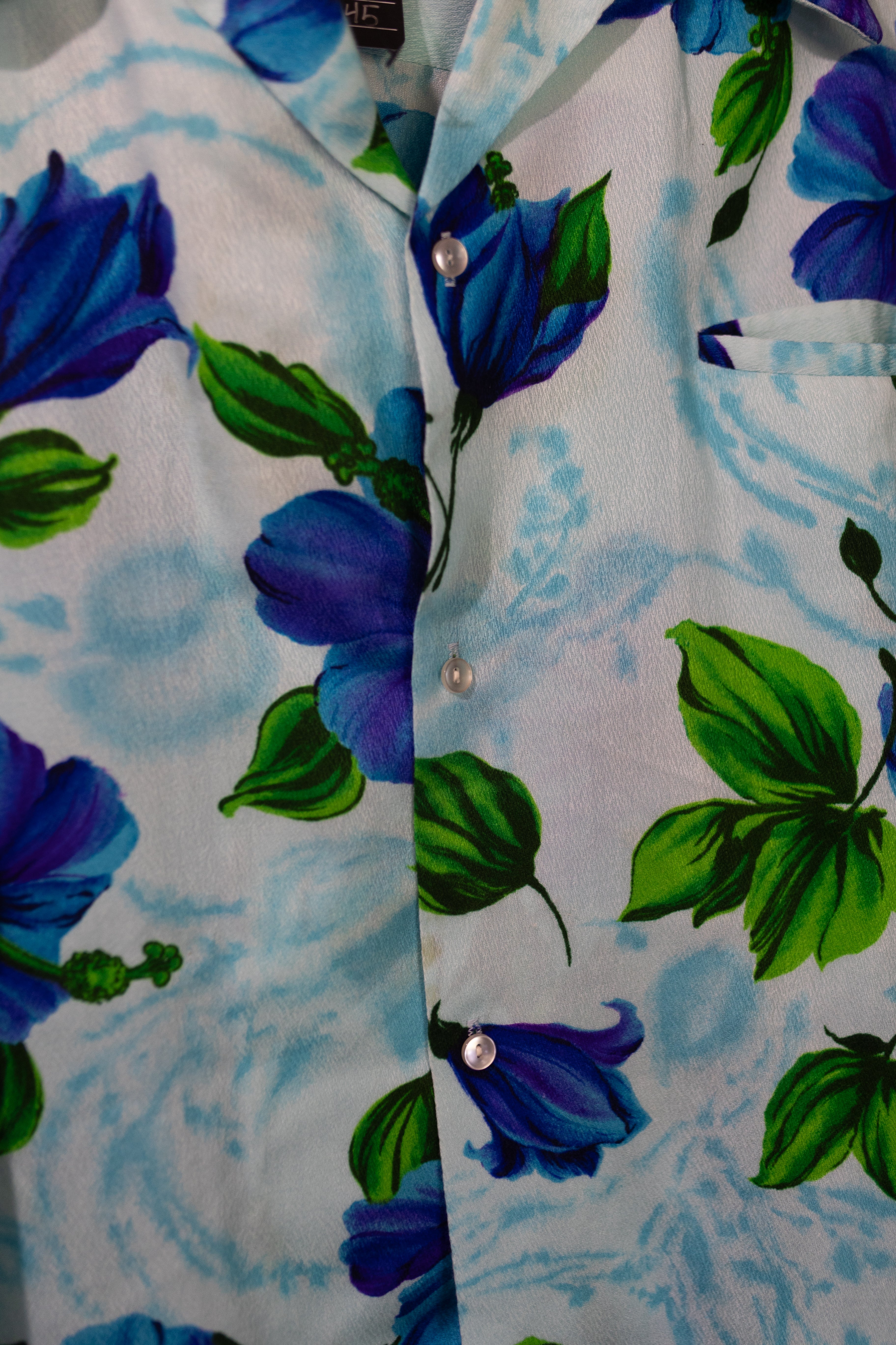 Vintage XL Blue Hibiscus Aloha Shirt - Vibrant Tropical Print