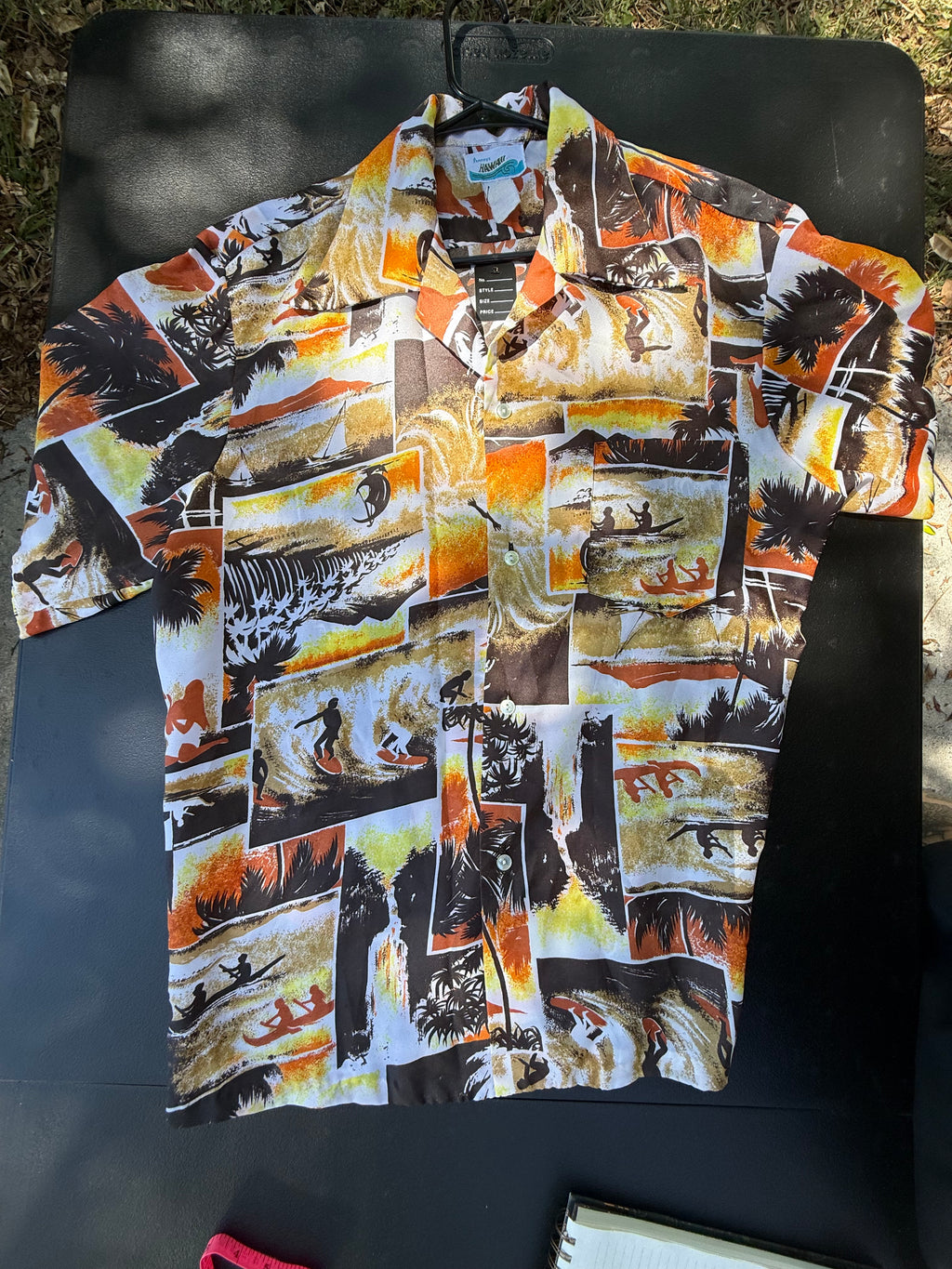 Vintage Penneys HAWAII Surfer Print Button Down Shirt